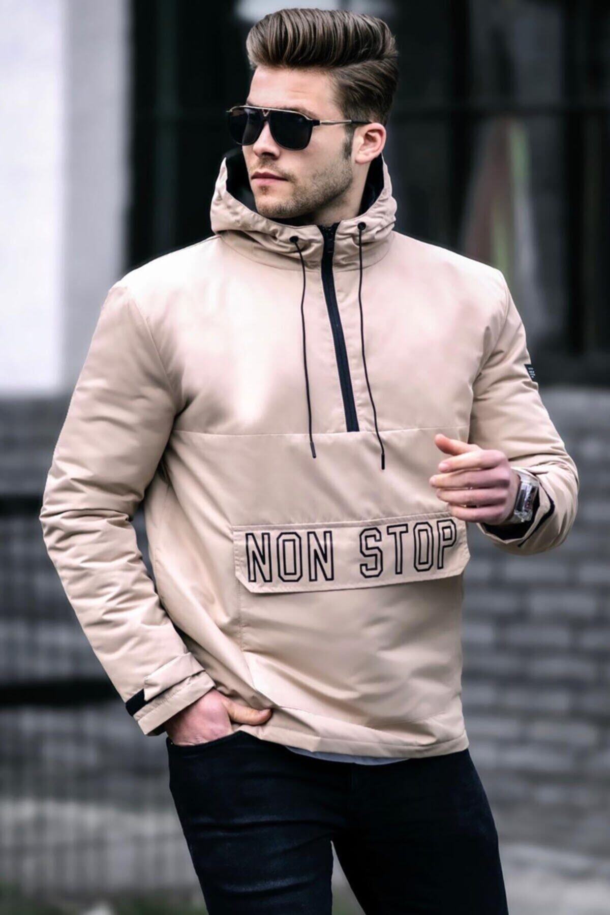 Madmext Bej Erkek Şardonlu Yağmurluk 4916