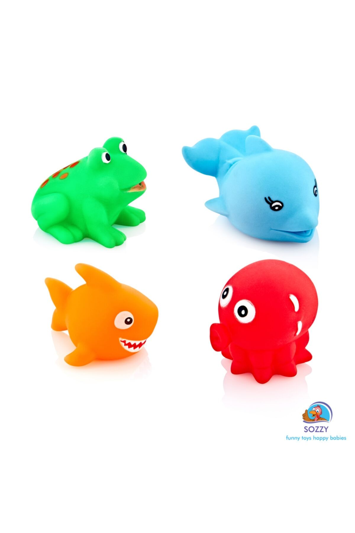 Sozzy Toys Neşeli Banyo Oyuncakları 4lü Büyük Boy Sevimli Hayvanlar