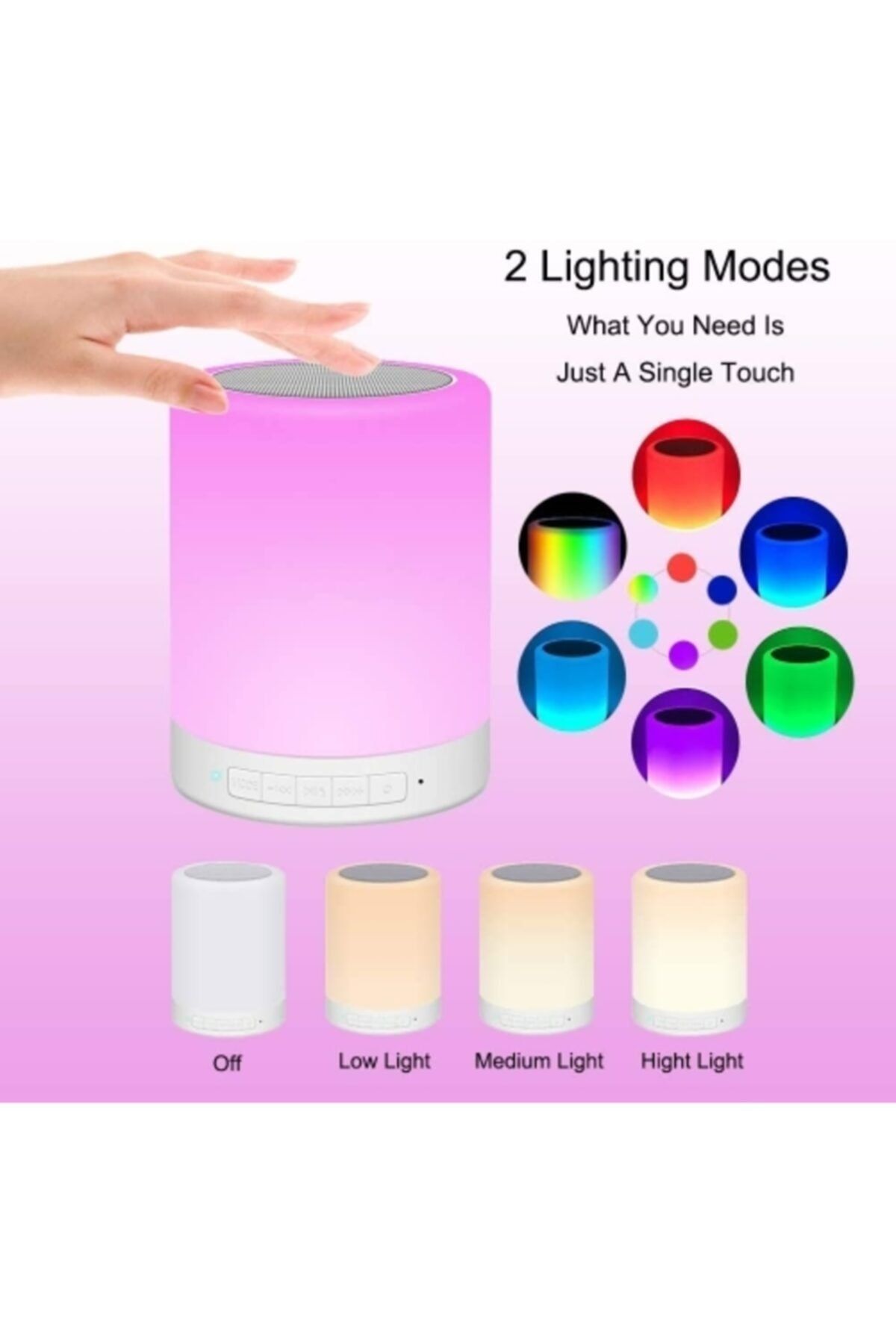 gaman Gece Lambası Kamp Lambası Işıklı Speaker Ses Topu Renk Değiştiren Bluetooth Hoparlör