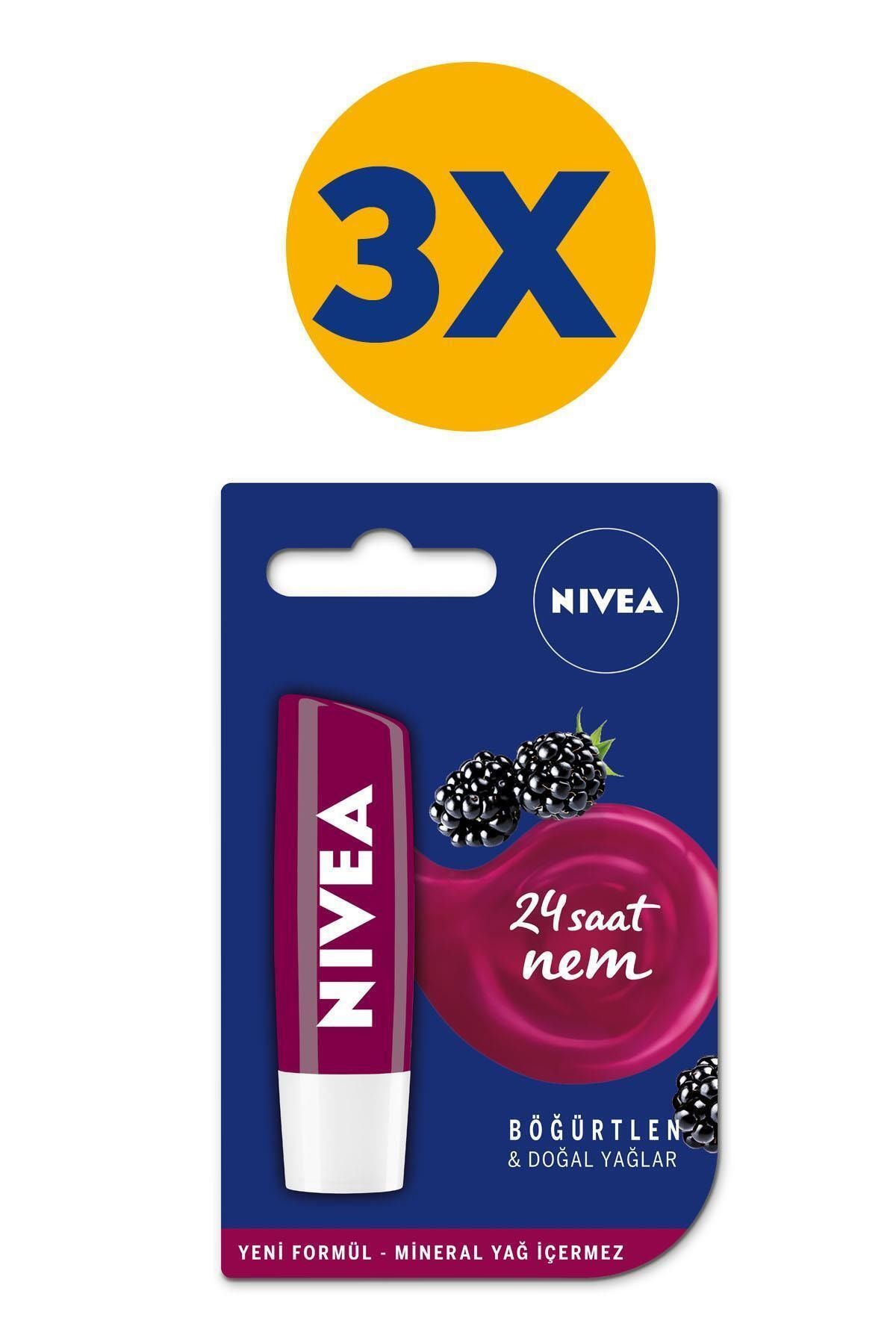 Nivea Nlc Dudak Kremi Böğürtlen 4,8g X3