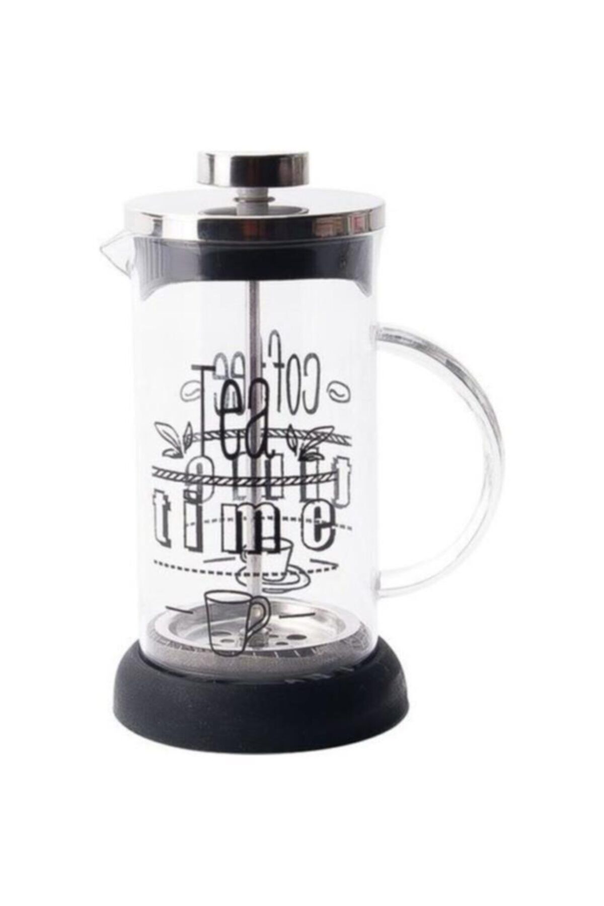 Perotti French Press Silikonlu Kahve Mug 600 ml Coffee Pot Siyah