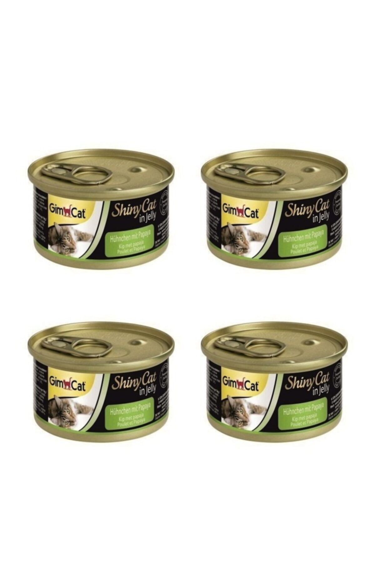 Gimcat Shinycat Konserve Kedi Maması -tavuklu Papayalı 70gr X 4 Adet