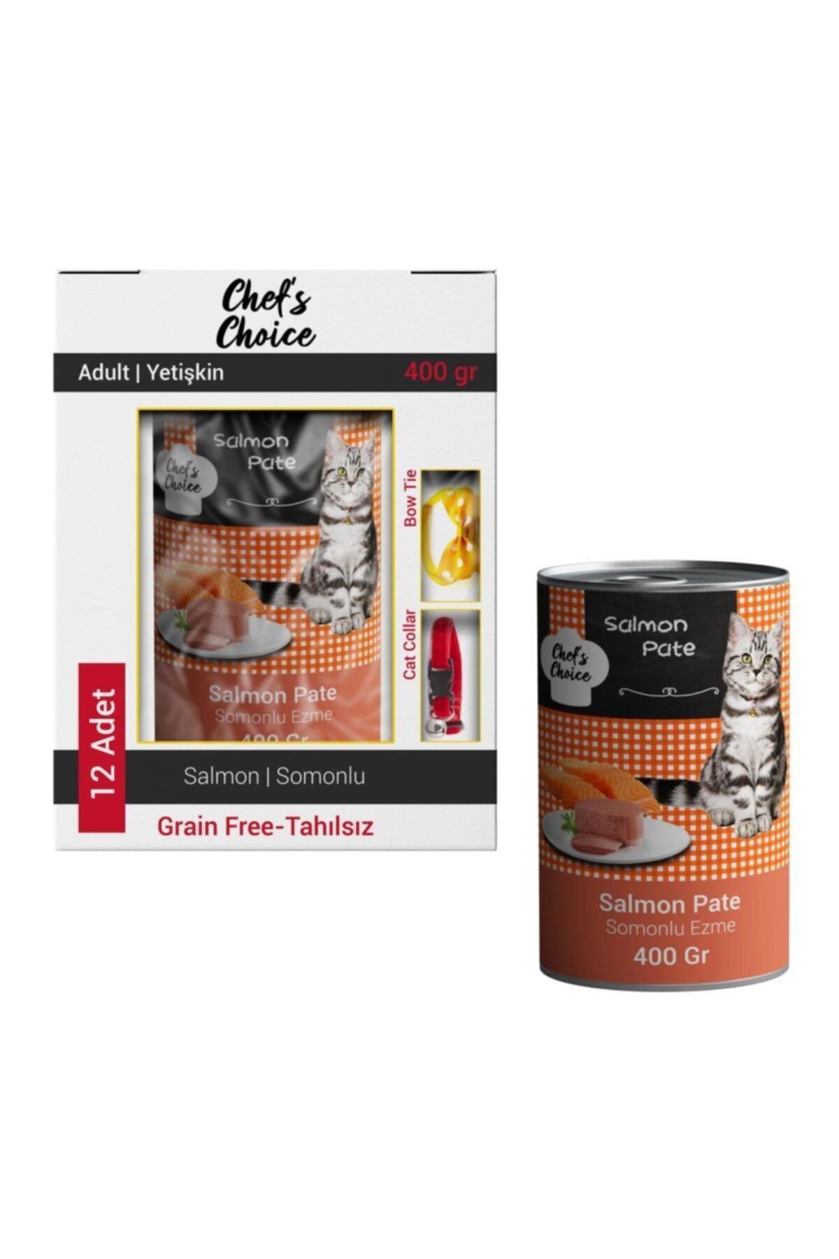 Chefs Choice Chef's Choice Tahılsız Somonlu Ezme Kedi Konserve Maması 12x400 gr