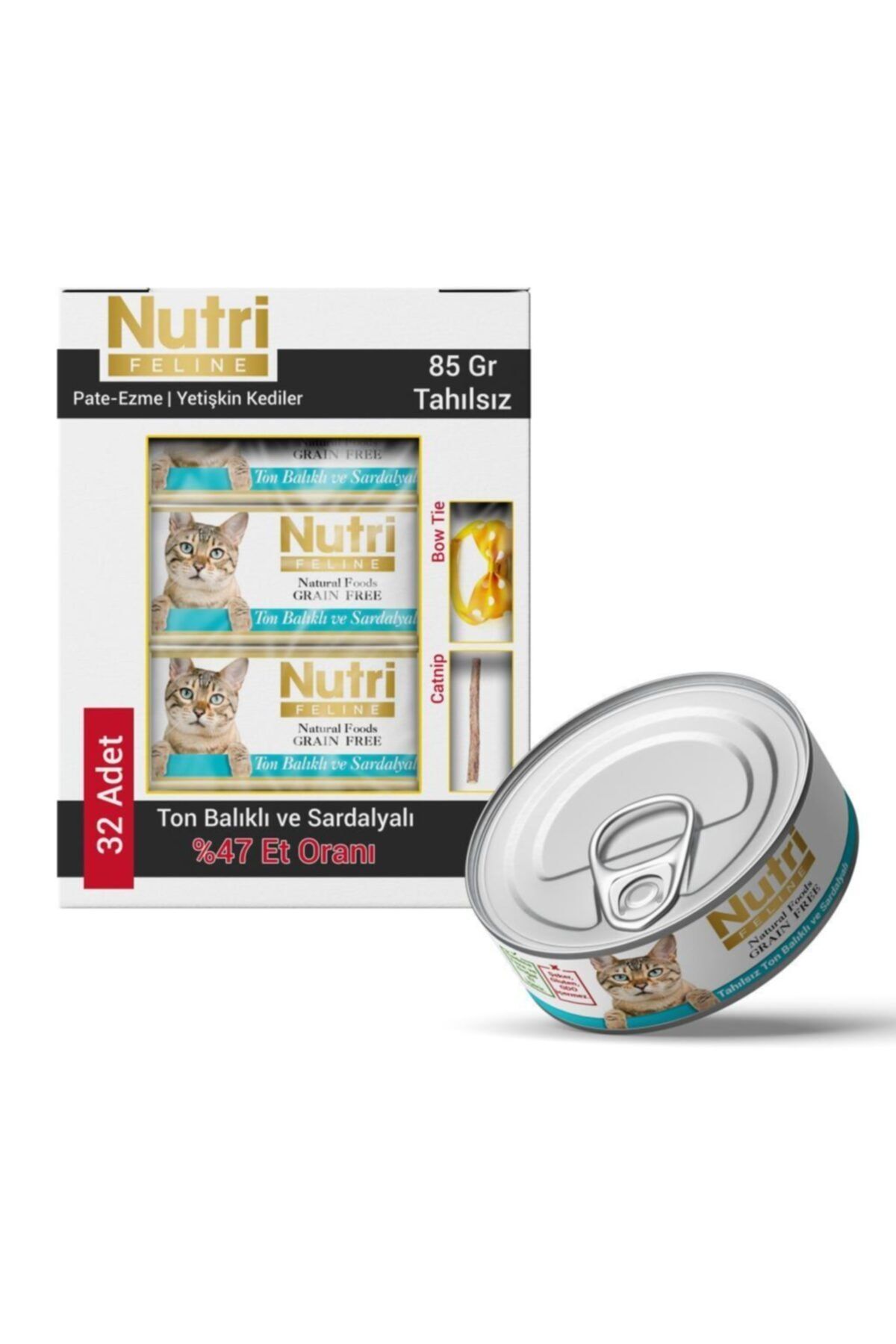Nutri Feline Ton Balık Ve Sardalya Kedi Konservesi 32x85 gr