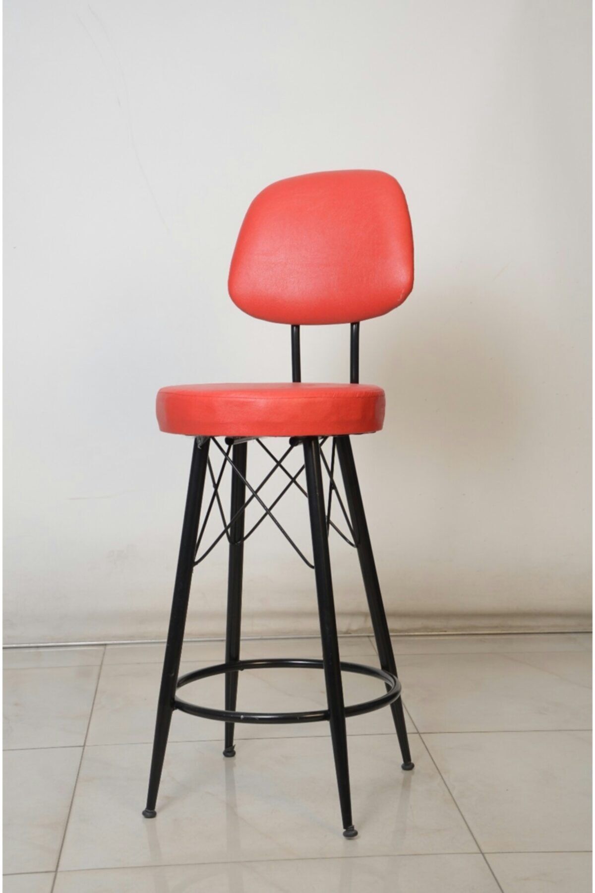 J&S QUALİTY Mutfak Bahçe Cafe Bar Salon Yemek Masası Konforlu Metal Konik Ayaklı 65 cm Sandalye