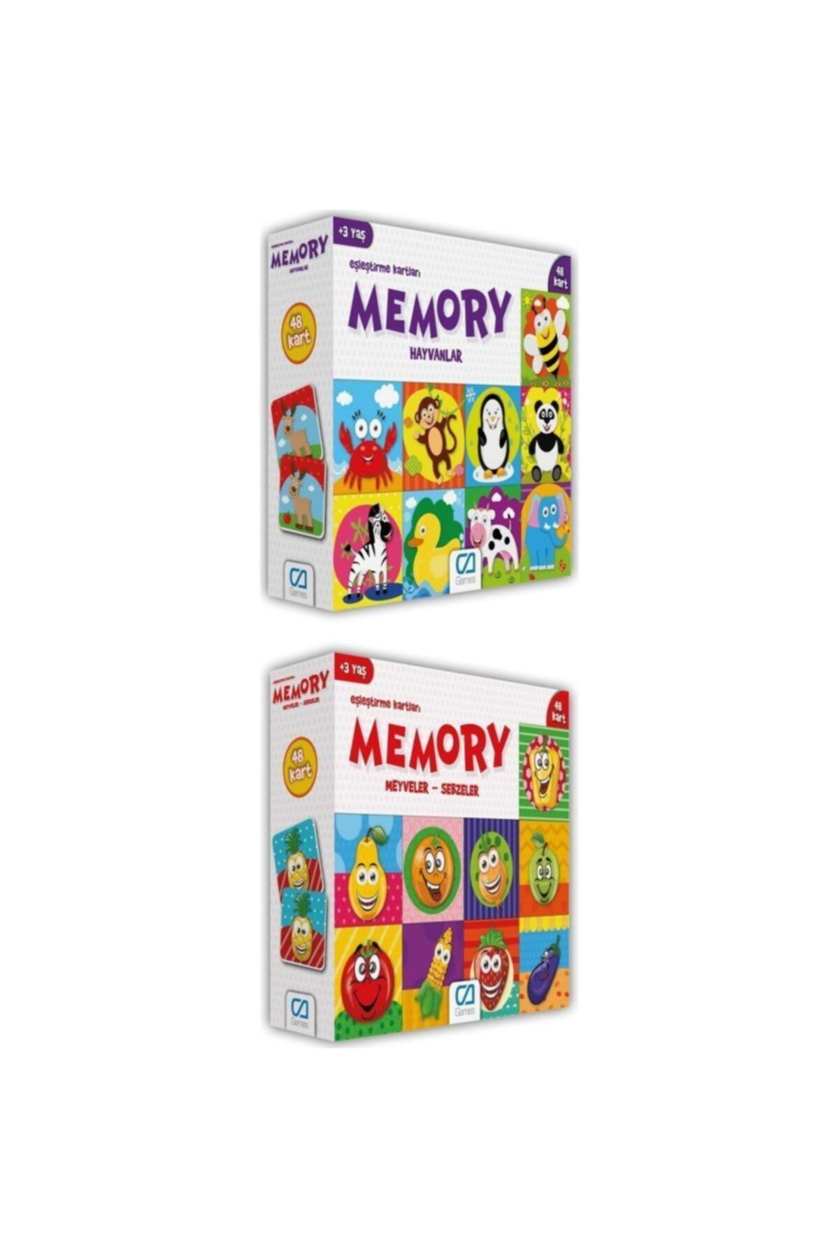 CA Games Hayvanlar - Meyve Sebze 2'li Eşleştirme Kartları Memory Set