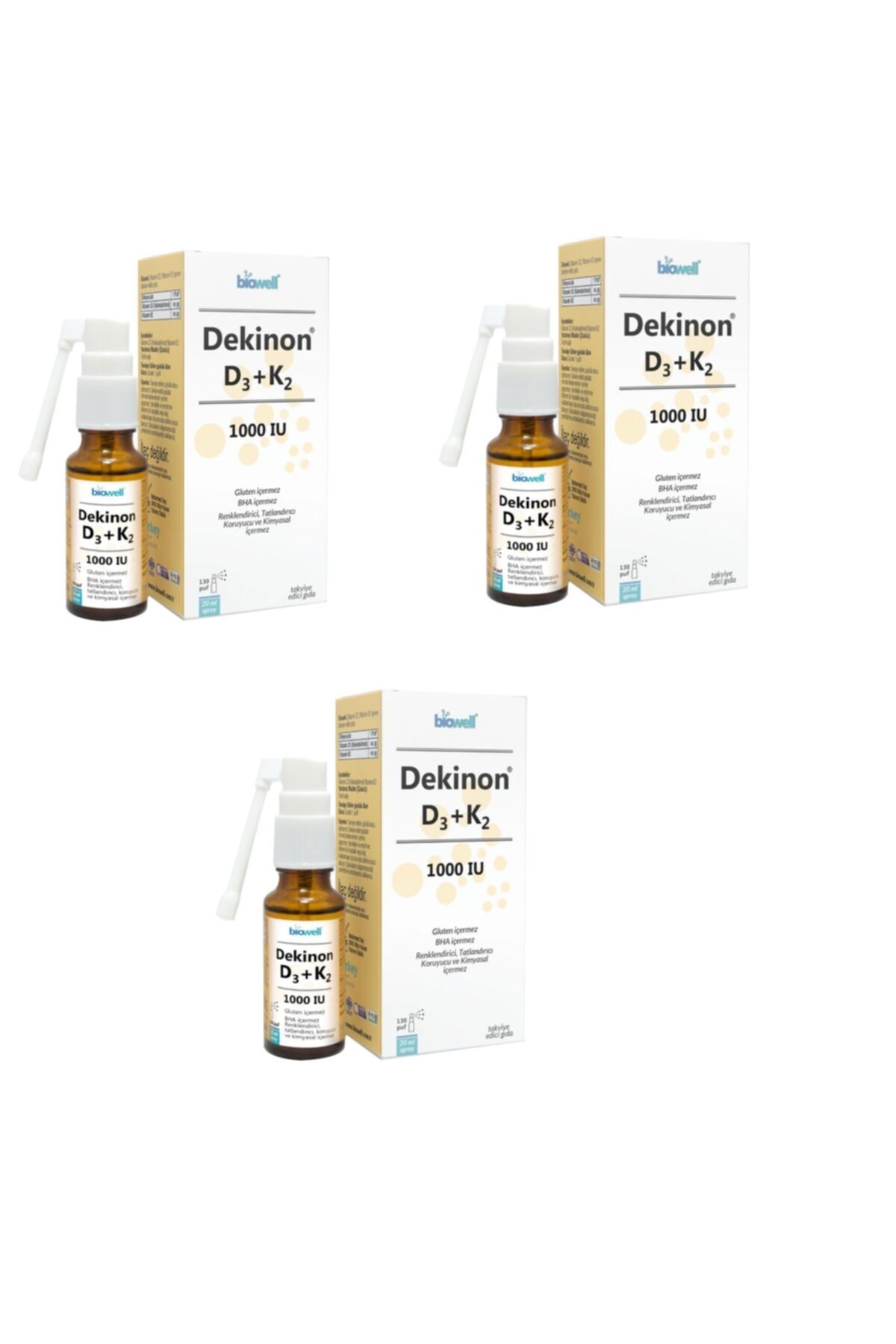 Biowell Dekinon Sprey D3+k2 20 Ml 3 Adet