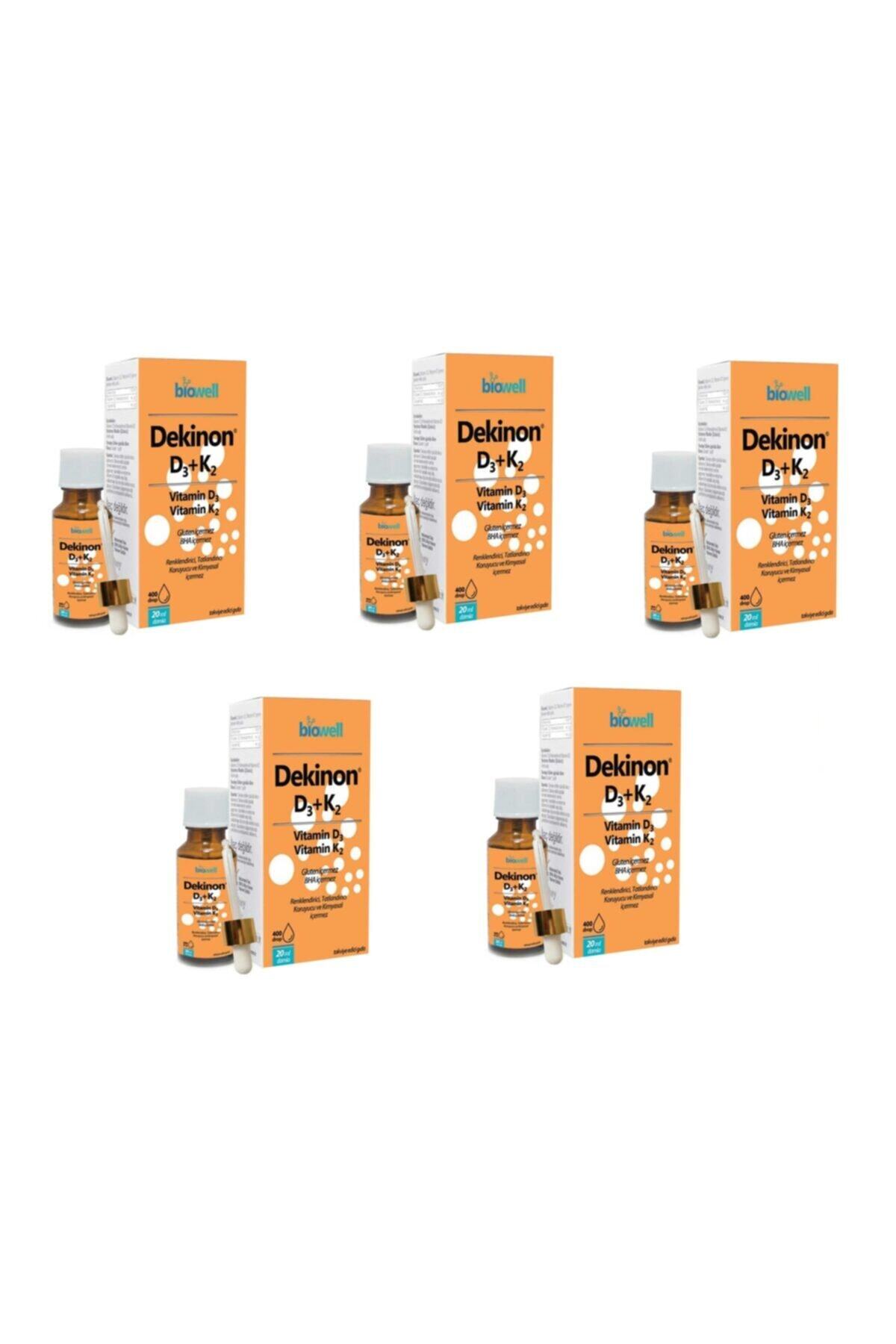 Biowell Dekinon D3 + K2 Vitamini Damla 20 Ml 5 Adet