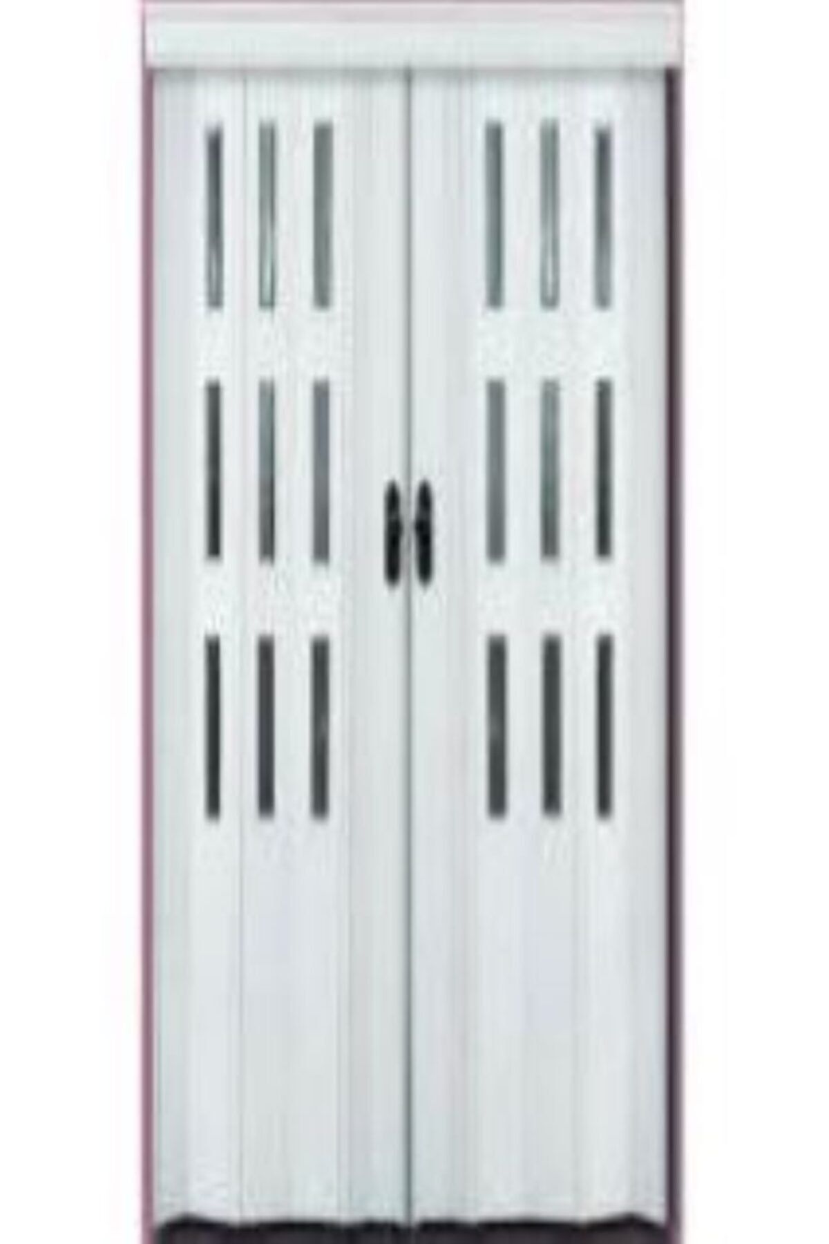 ERİKMANN Akordiyon Pvc Kapı 147 X 252 Cm Renkli Camlı Çift Açılım
