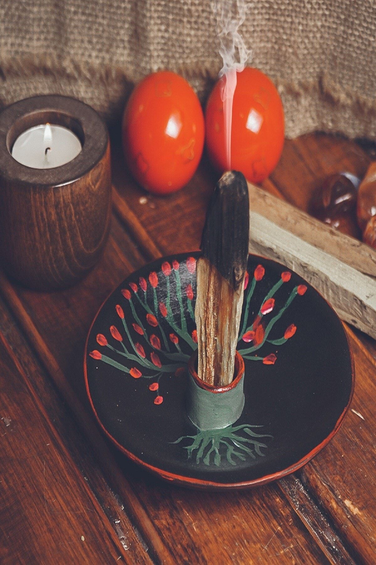 Mitr Siyah Hayat Ağacı Temalı Palo Santo Tütsülük