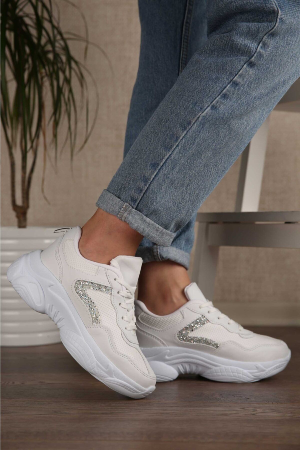 DAKKA Unisex Beyaz Günlük Sneaker Spor Ayakkabı