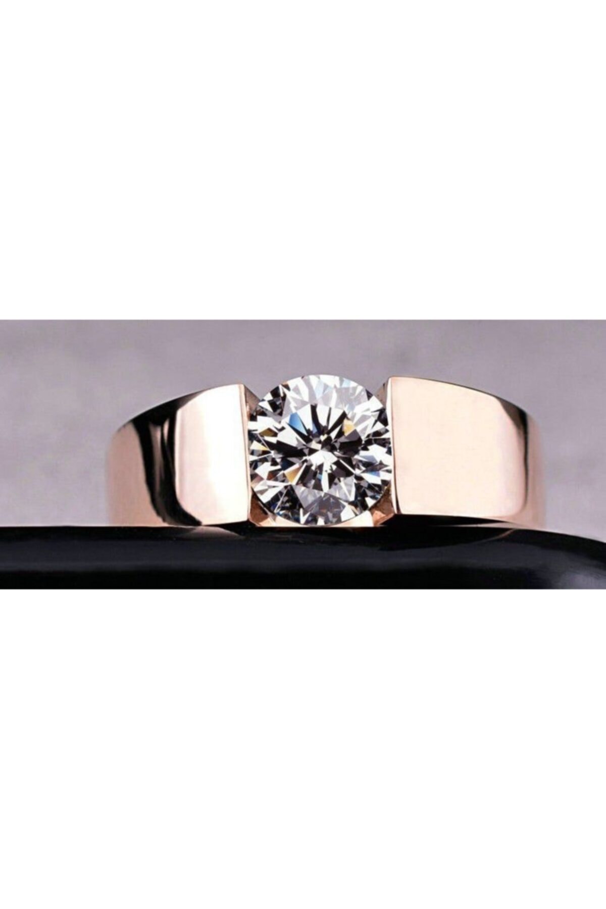 Profisher Zirkon Elmas Taş Rose-beyaz Altın Kaplama Yüzük