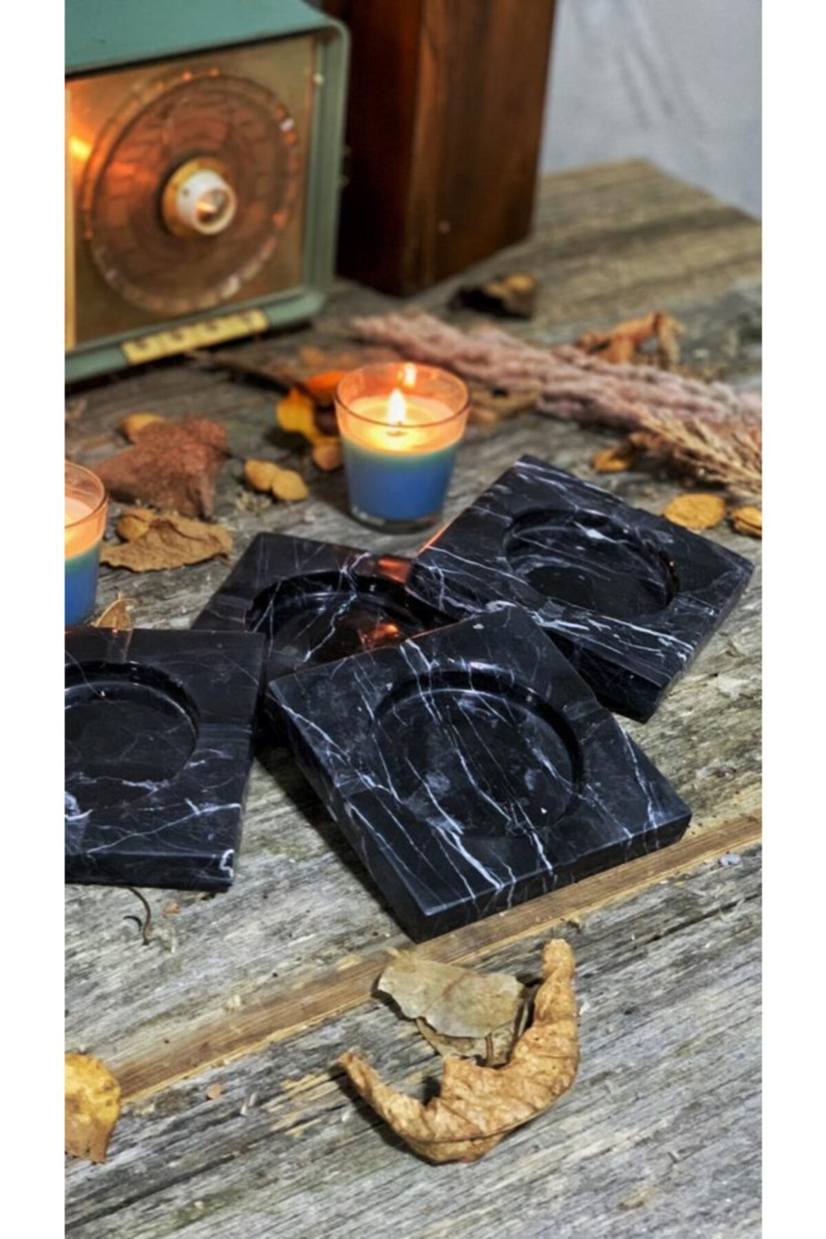 Voodo Concept Portoro Black Mermer Kül Tablası