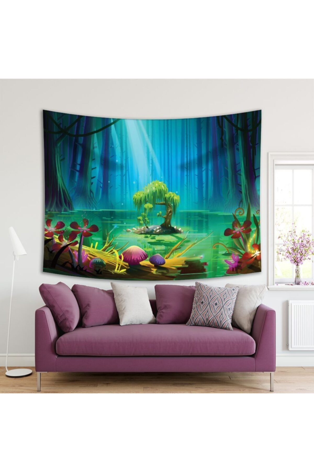 Henge Home Baskılı Duvar Örtüsü Çocuklar İçin Fantastik Desenli