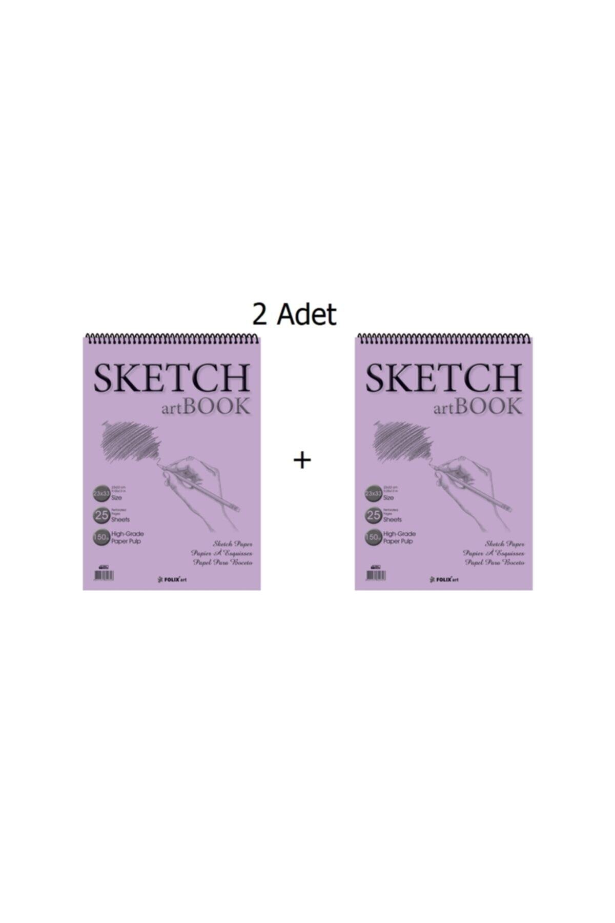 Folix Folıx Eskiz Defteri 25 Yaprak Spiralli Sketchbook 150 Gr 23 X 33 Cm - 2 Adet