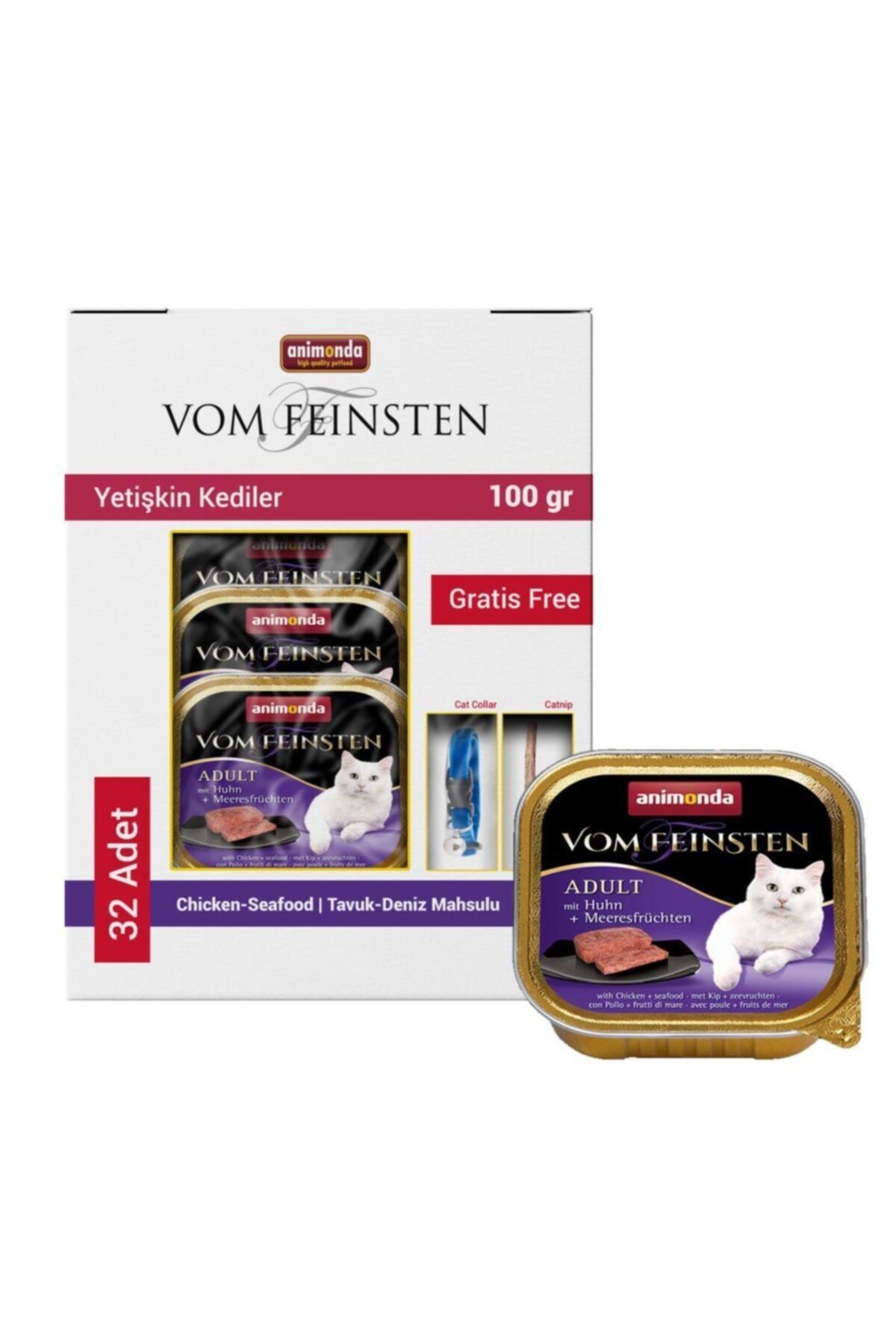 Animonda Tavuk Ve Deniz Mahsüllü Yaş Kedi Maması 32x100 gr