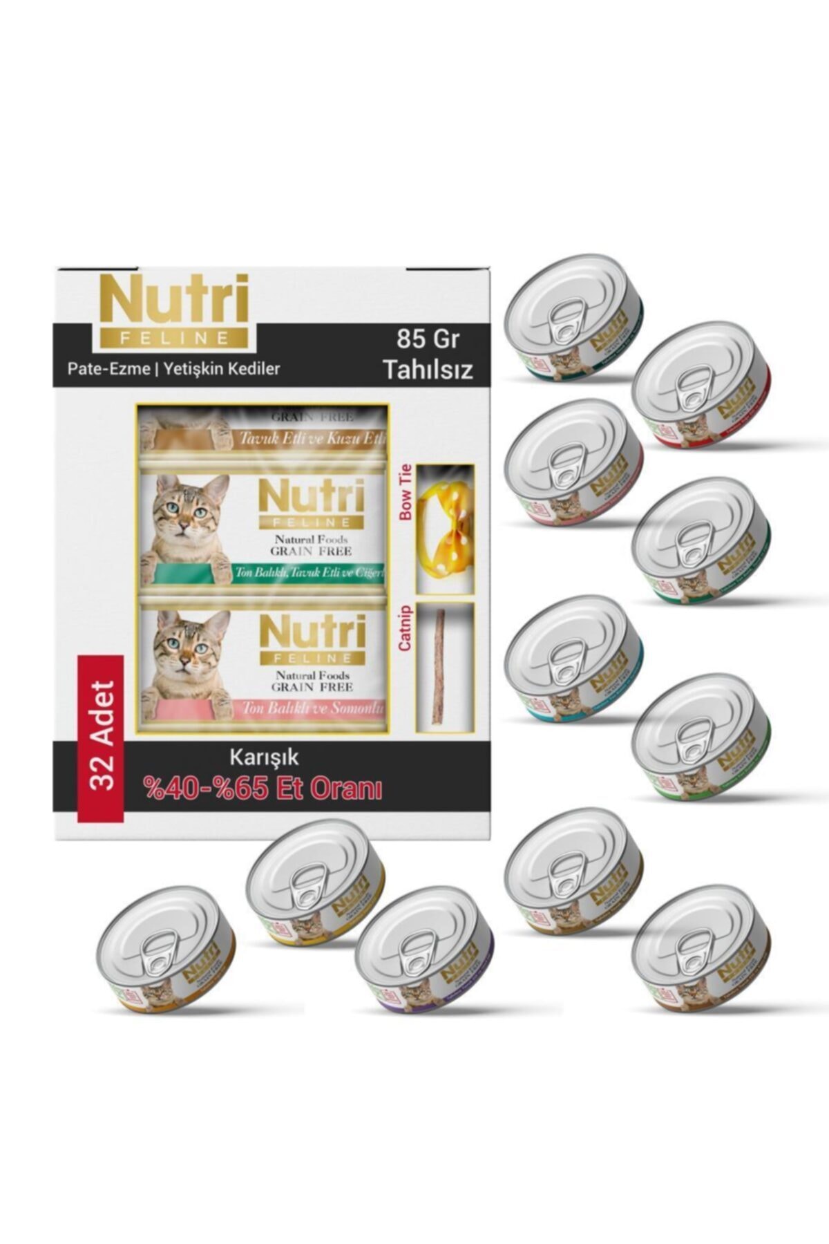 Nutri Feline Tahılsız Karışık Kedi Konservesi 32x85 gr