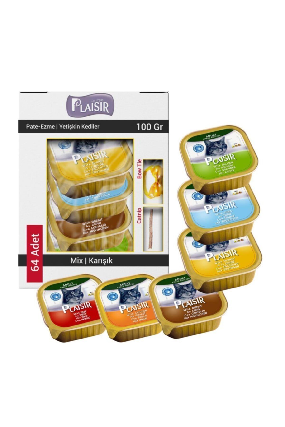 Plaisir Karışık Ezme Kedi Konservesi 64x100 gr