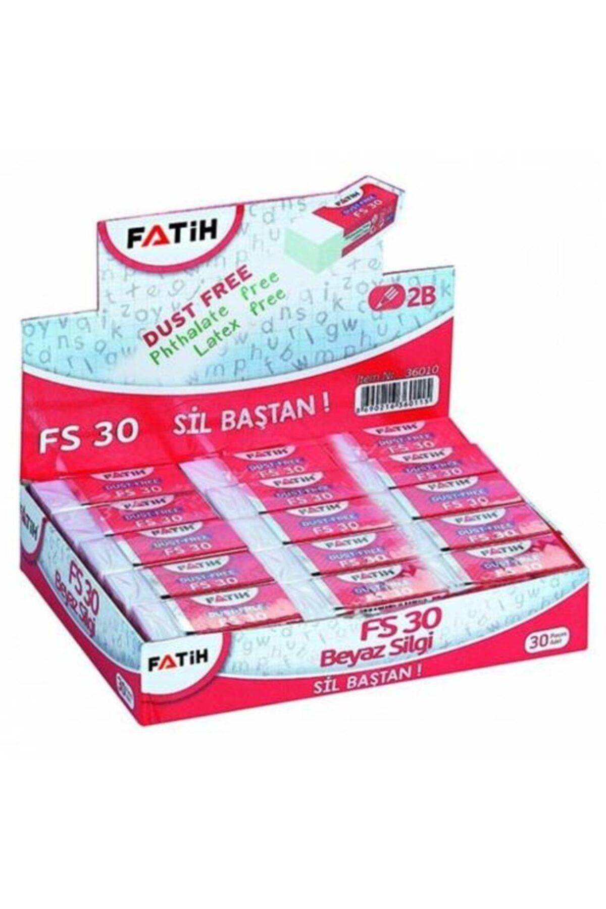 Fatih Fs-30 Silgi Pastel Renkler Fa36020slpa 30 Lu (1 Paket 30 Adet)