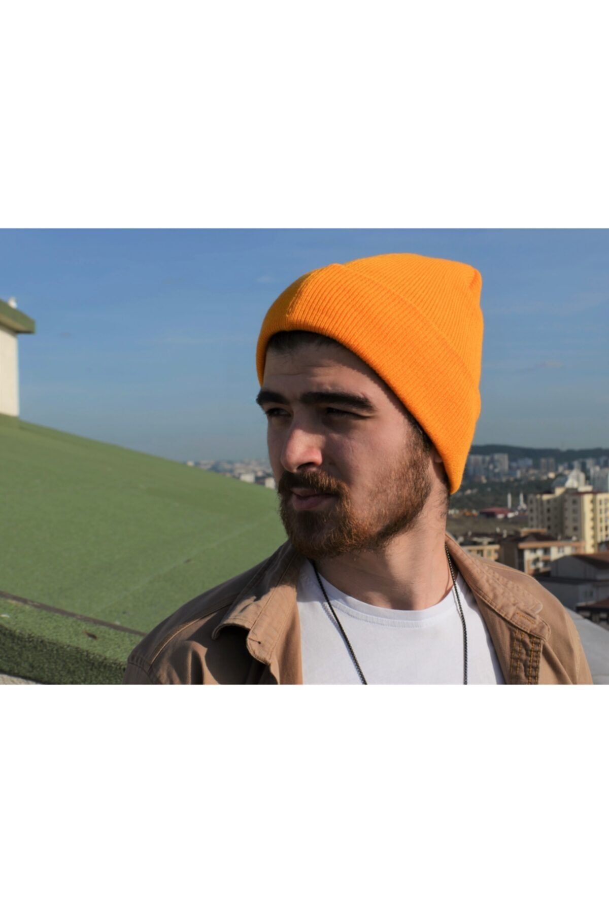 Fresh&Moda Unisex Kavuniçi Katlanır Örme Bere