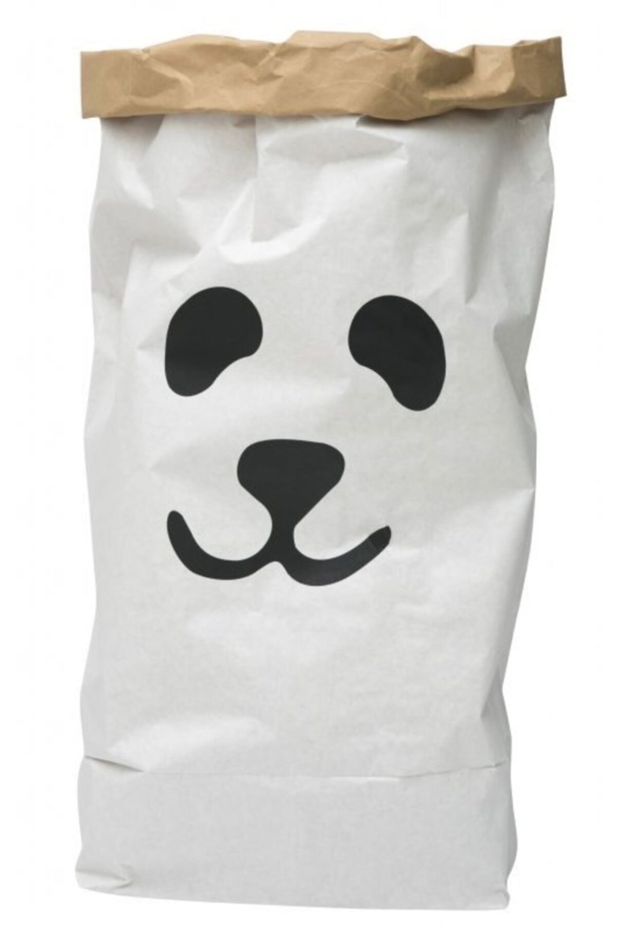 BugyBagy Paperbag Panda Dekoratif Çamaşır ve Oyuncak Sepeti Saklama Kutusu Oda Aksesuarı