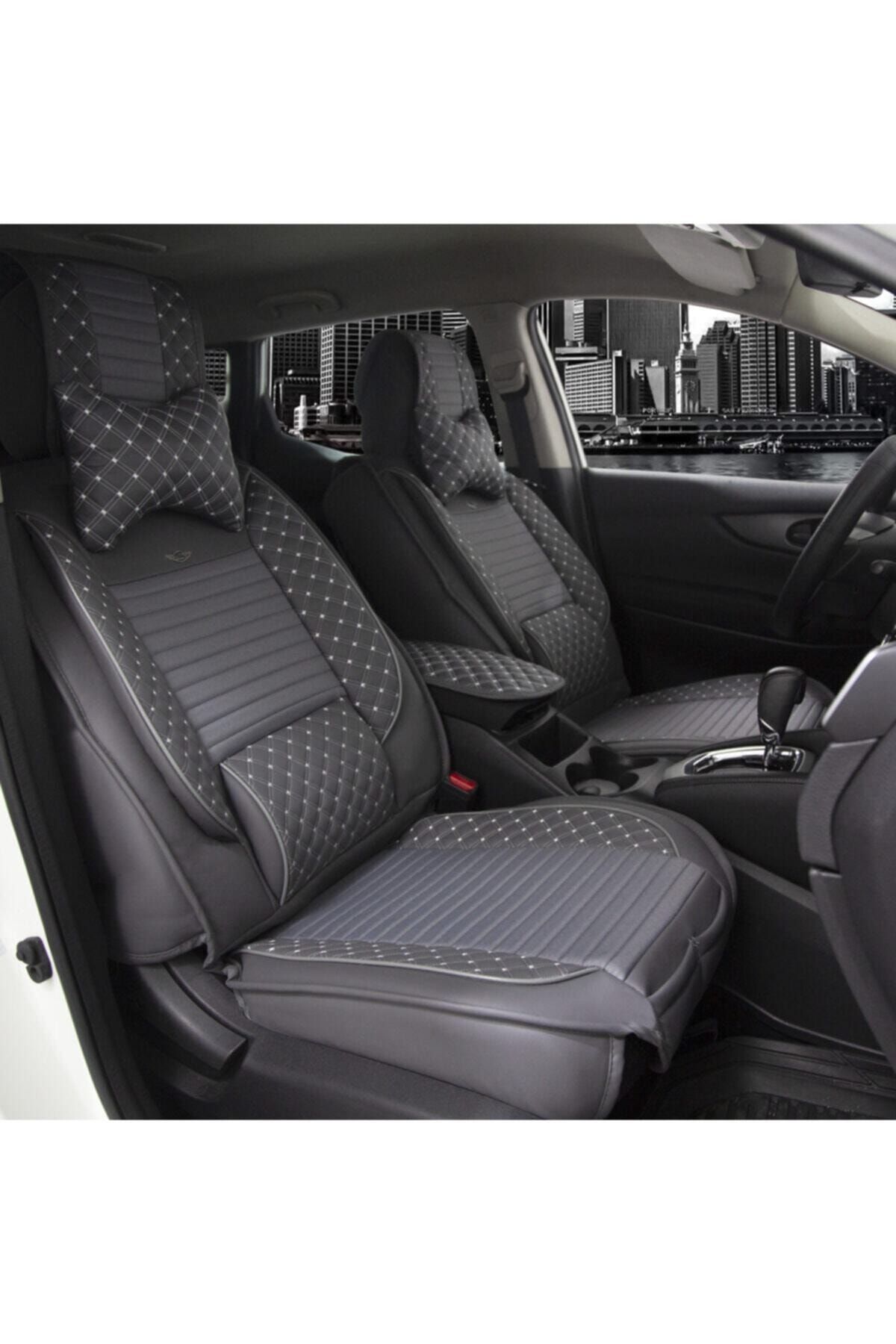 Stil Opel Corsa D Lüks Deri Oto Koltuk Kılıfı Ön/arka Set Füme