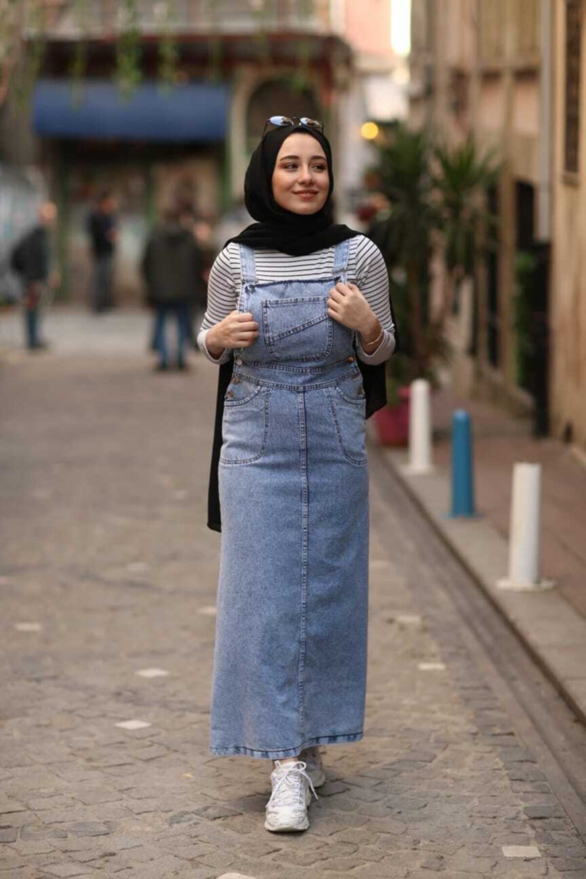 esmaboutique Kadın Açık Mavi Denim Salopet