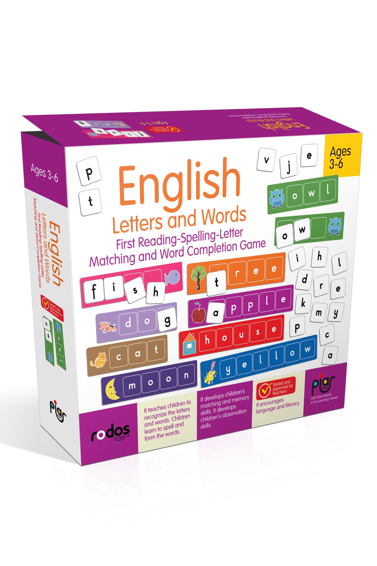 Piar Kids English Letters And Words/first Reading-spelling-letter Matching And Word Completion Game / Ages 3-6