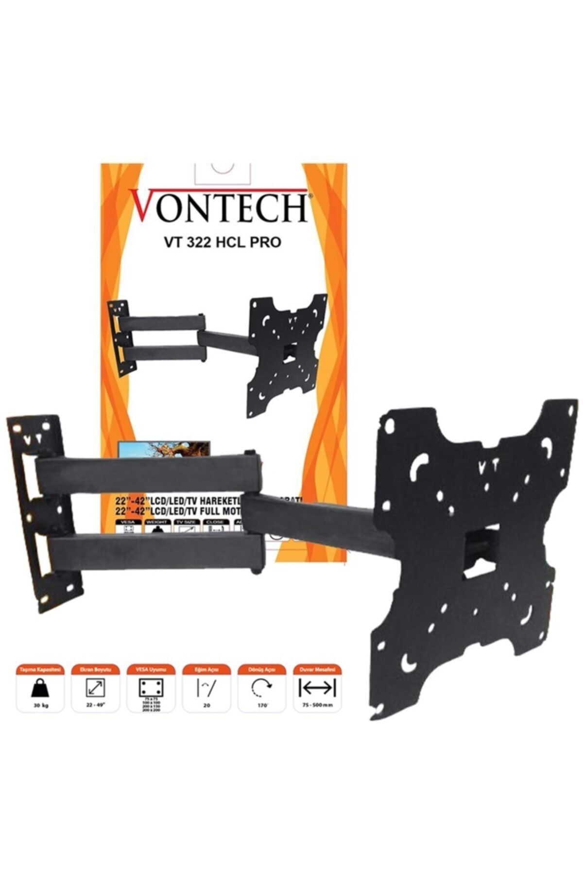 VONTECH Vt 322 Hcl Pro 22-42 Inç Lcd/led Tv Hareketli Askı Aparatı