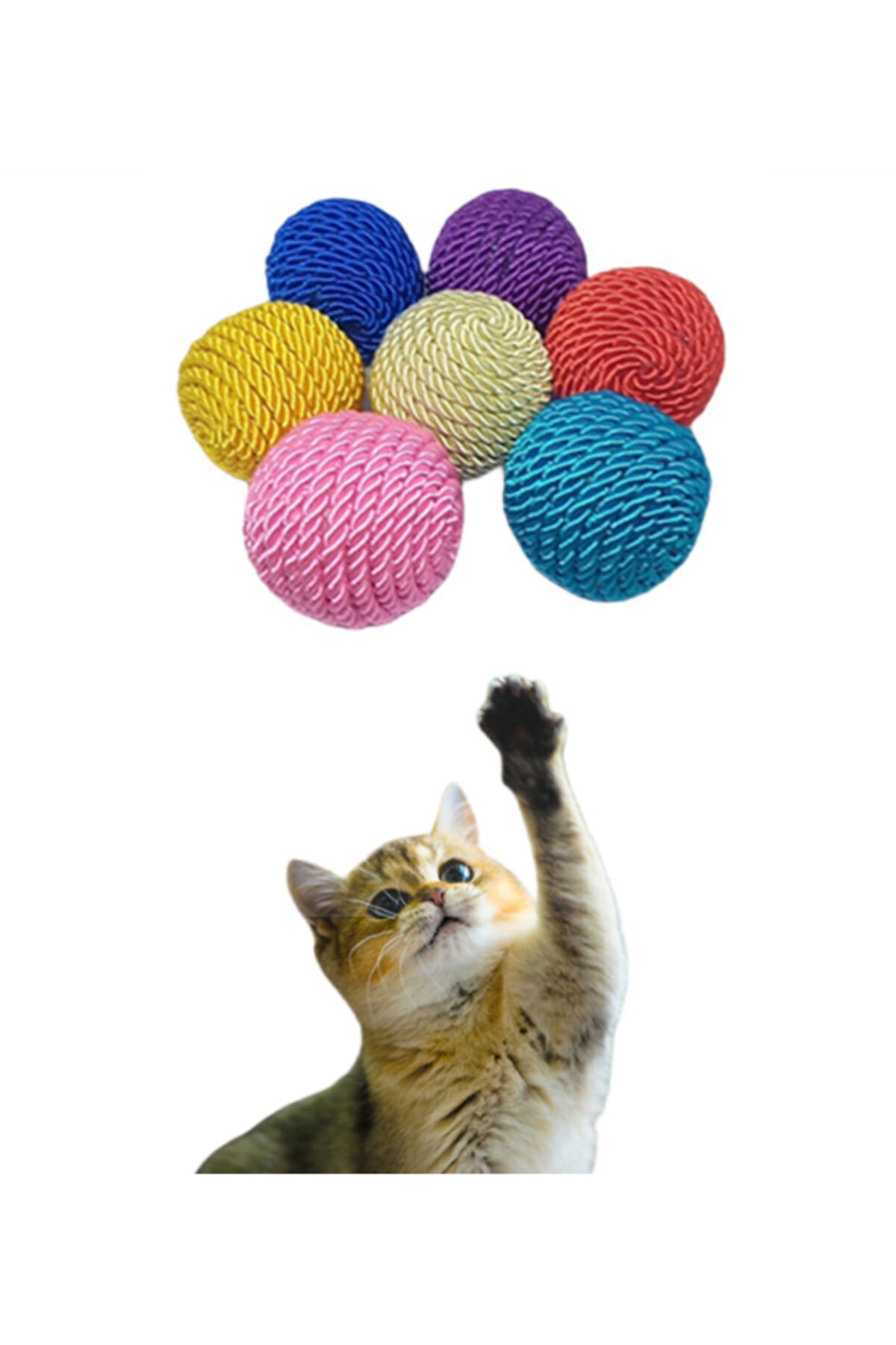 BeyoğluHediyelik Karışık Renk 7 Adet 6 Cm Kedi Topu