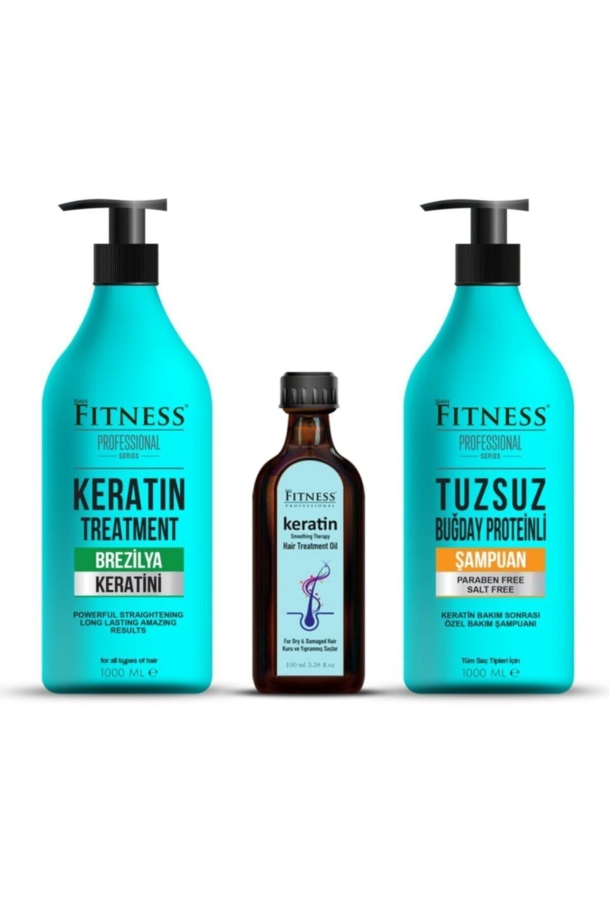 Fitness Professional Saç Düzleştirici Keratin Bakımı Tuzsuz Şampuan Keratin Yağı