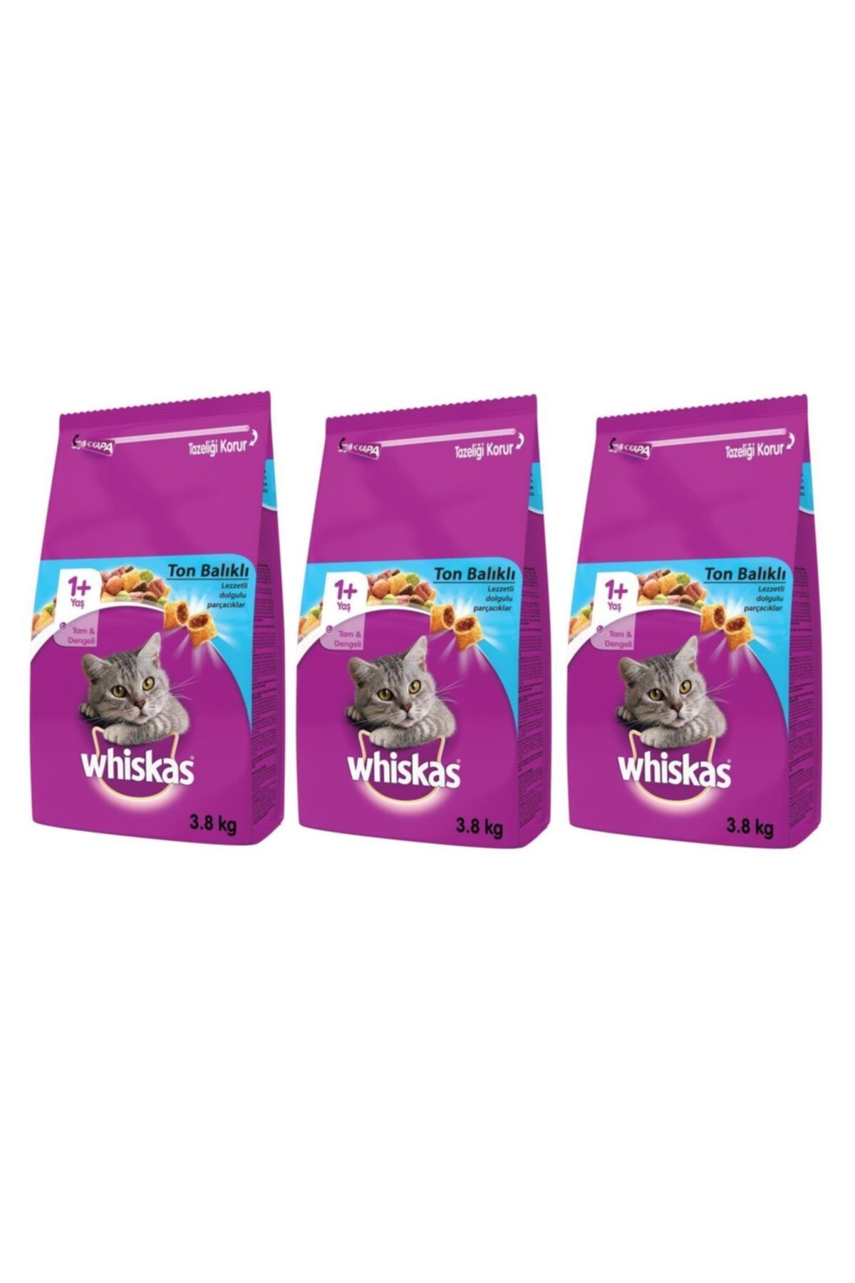 Whiskas Ton Balıklı 3,8 Kg Kuru Mama X 3 Adet