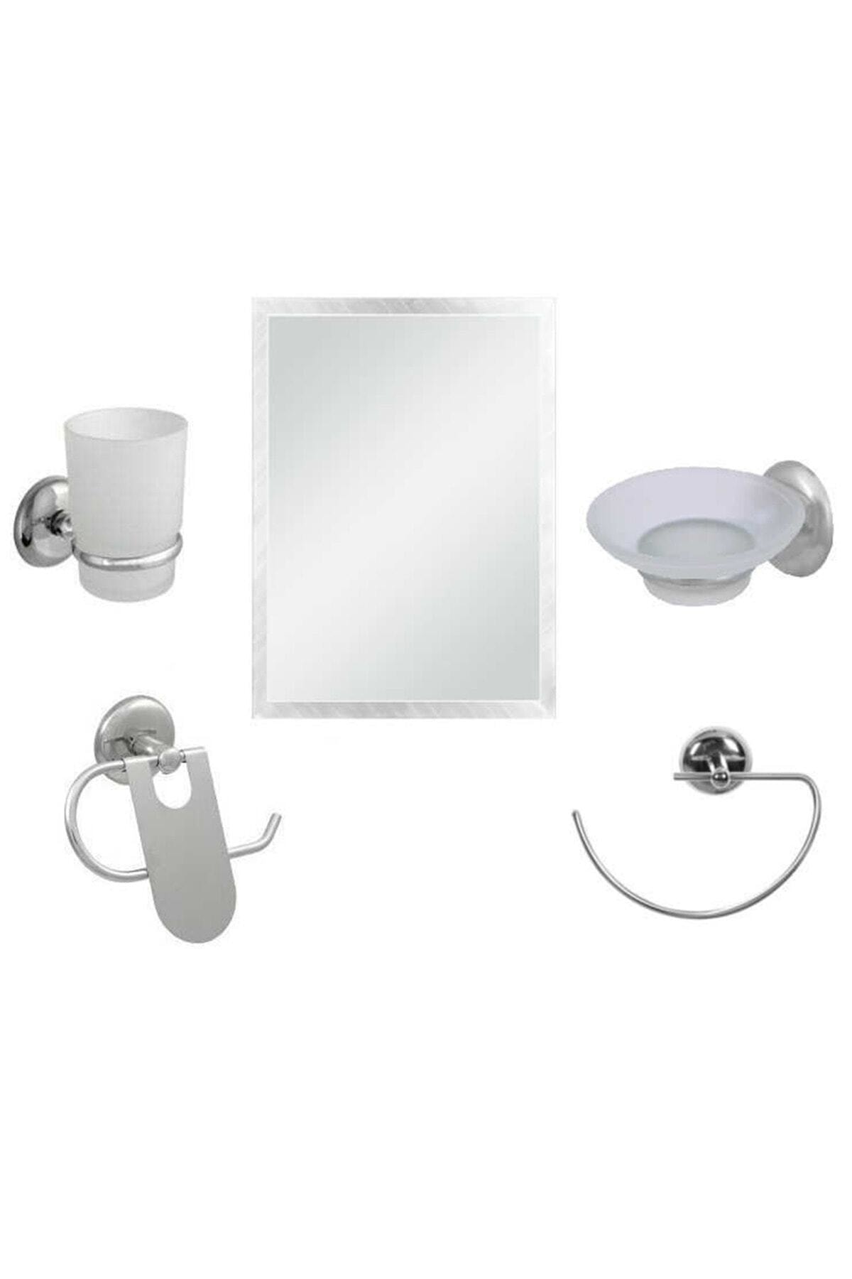 4AR AVM 5 Parça Krom Banyo Ayna Seti Takımı