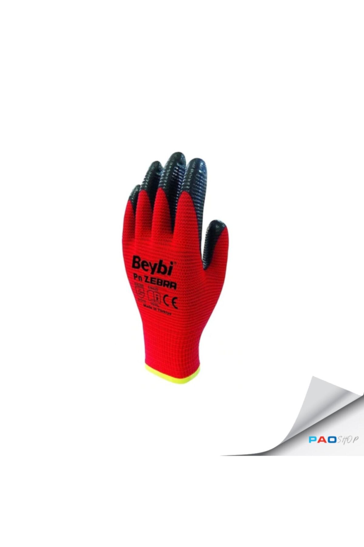 Beybi Zebra Yarı Nitril Kaplı Örgü Polyester Eldiven - 9 ( 12 Çift)