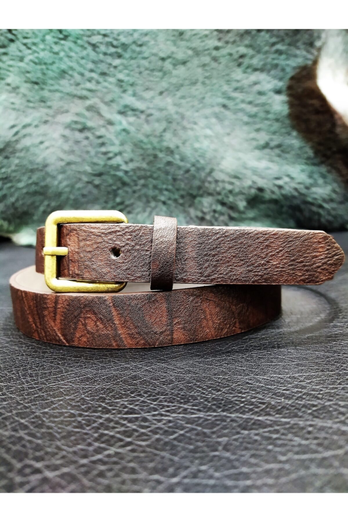 MOG Kahverengi 2,5 cm Hakiki Deri Kemer