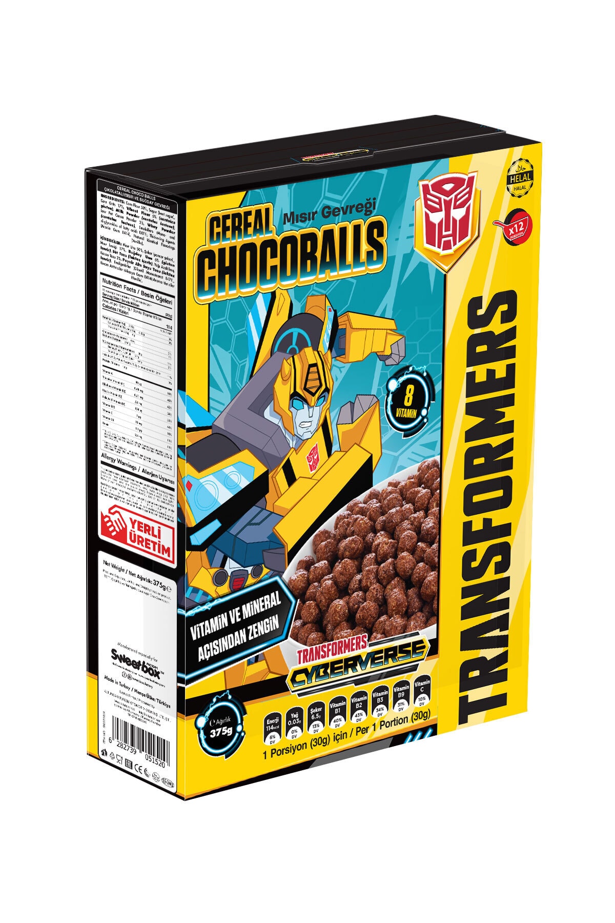 SWEETBOX FACTORY Kahvaltılık Çikolatalı Mısır Gevreği -transformers 375 Gr