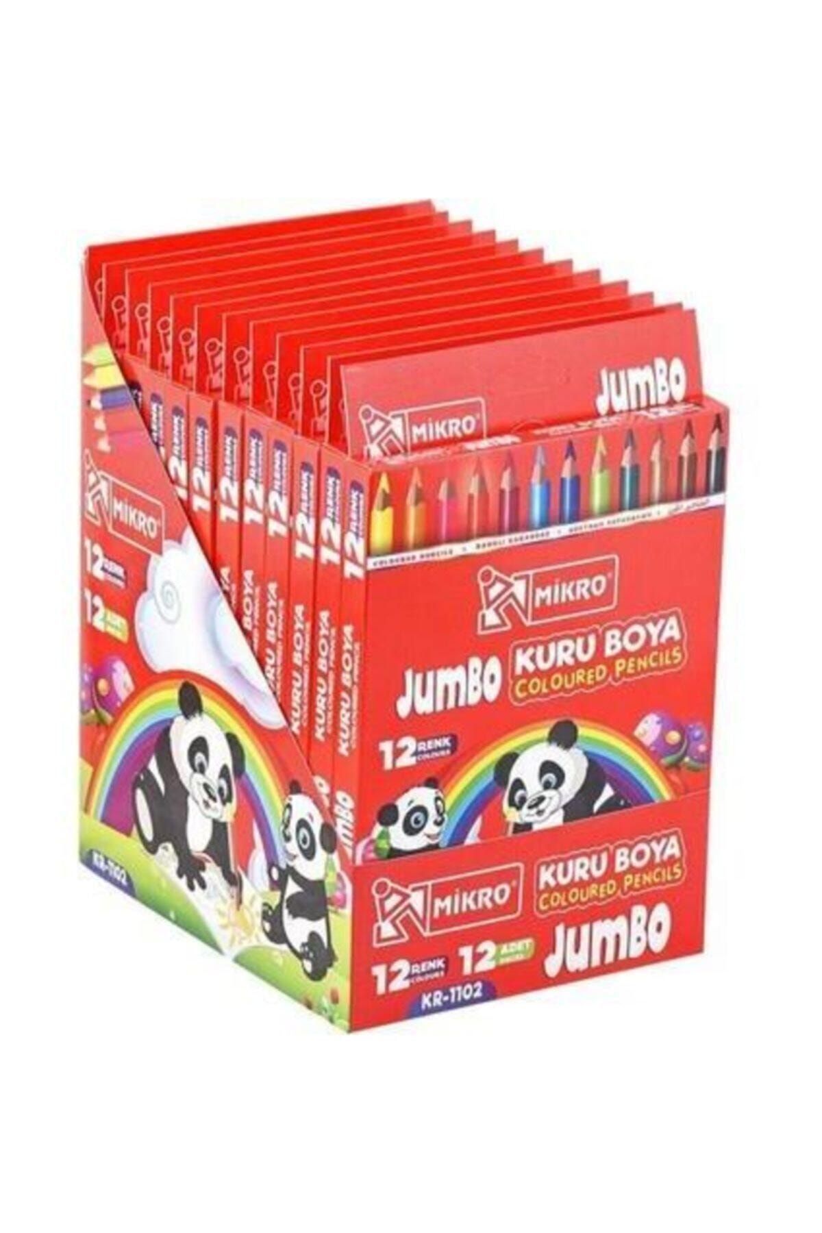 Mikro Tam Boy Uzun Jumbo Kuru Boya 12 Li