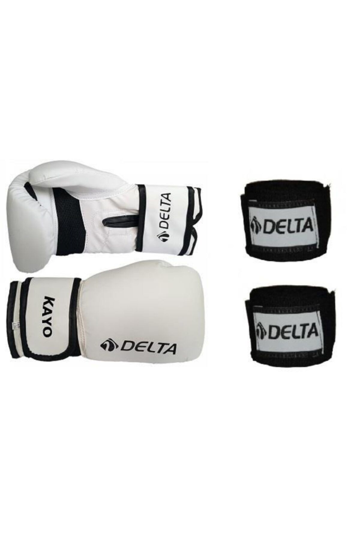 Delta Kayo Dura-strong Beyaz Boks Eldiveni + Boks El Bandajı Seti