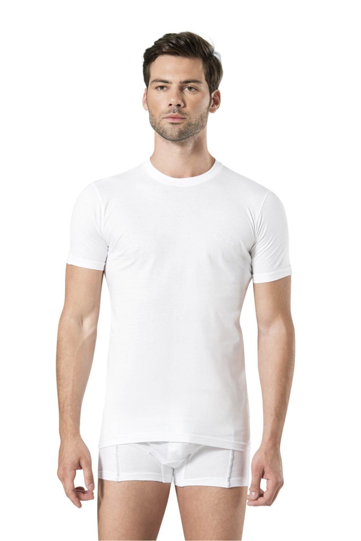 Pierre Cardin 403 Beyaz Bisiklet Yaka 2'li Fanila