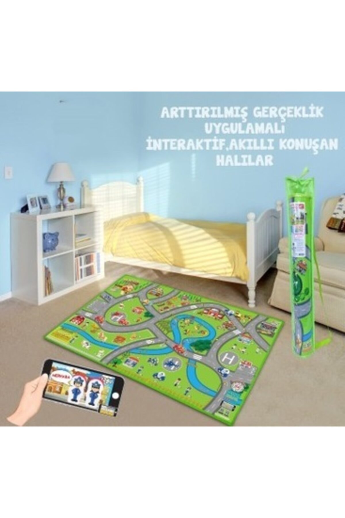 Akar Oyuncak Arttırılmış Gerçeklik Uygulamalı Interaktif Akıllı Konuşan Çocuk Halısı