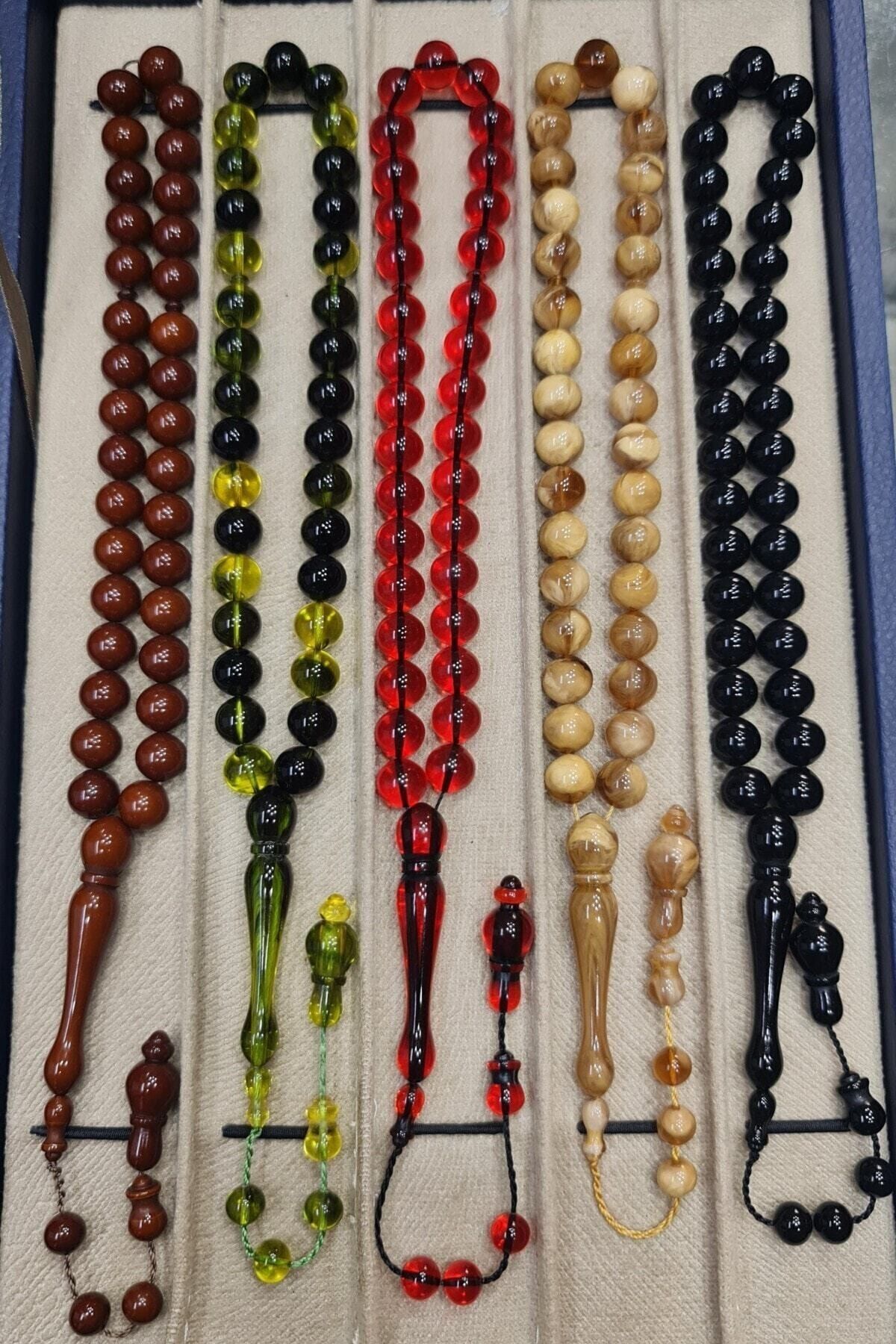 Öyküm accesory 5 Adet Yuvarlak Toz Kehribar Set