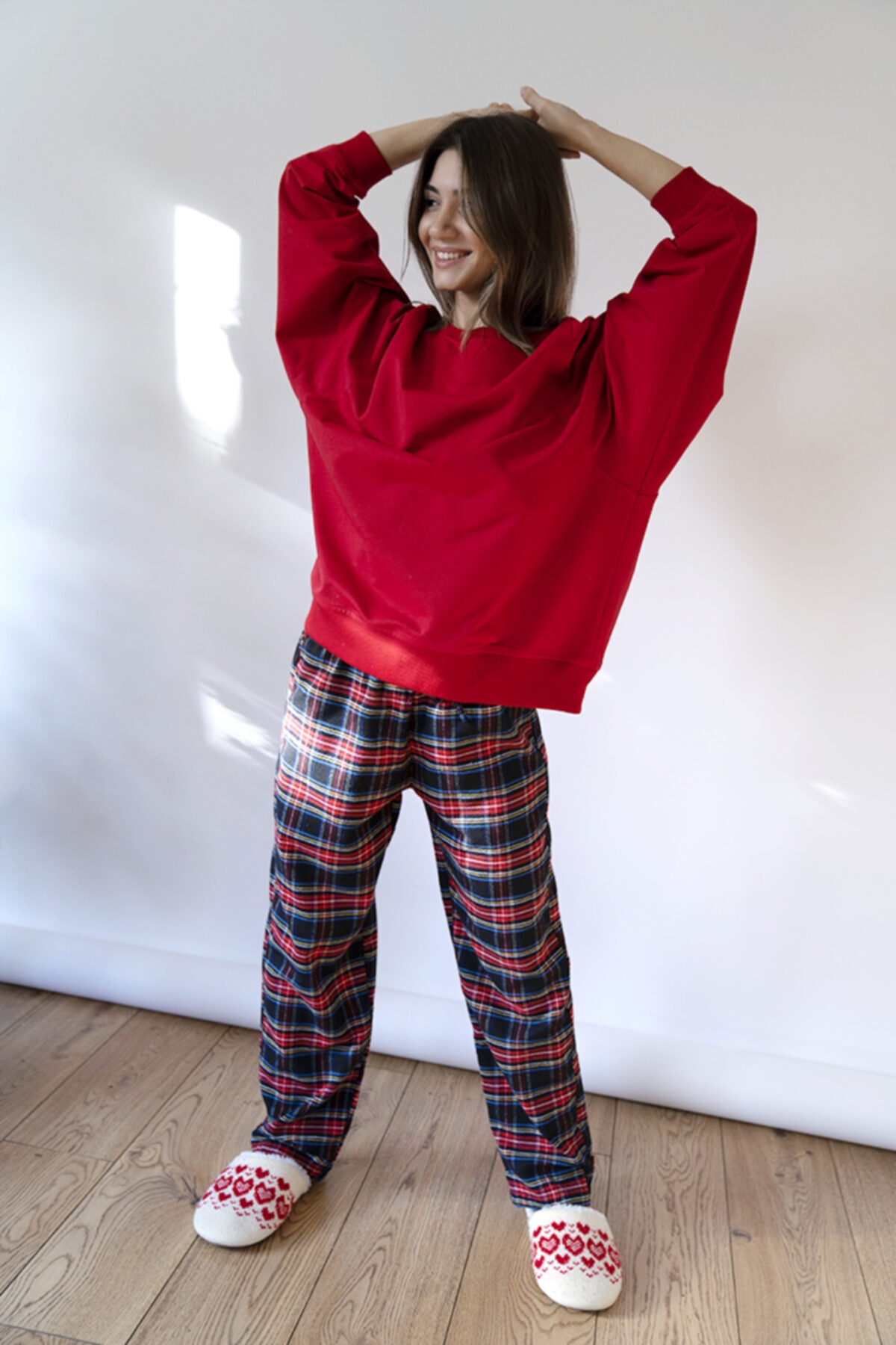 BeCasual Kırmızı Siyah Kadın Pijama Takımı