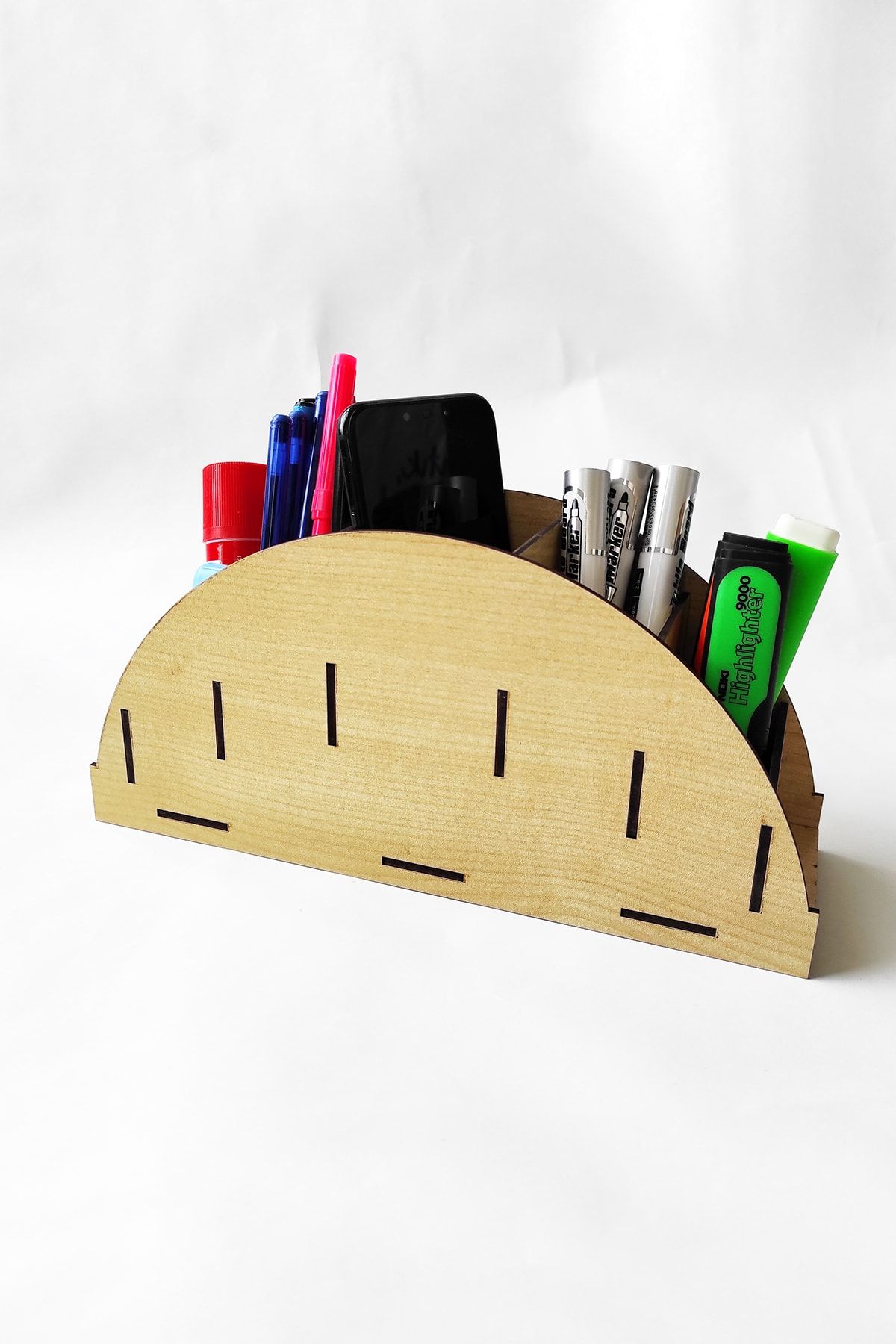 woodsia Oval Masaüstü Kalemlik Organizer (AKÇAAĞAÇ)