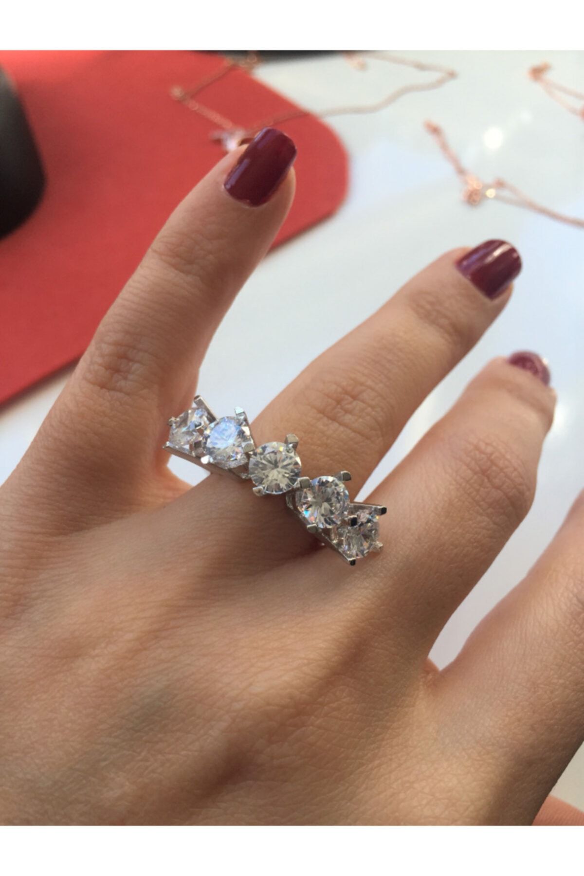 simurg jewellery Büyük Boy Gümüş Beştaş Yüzük