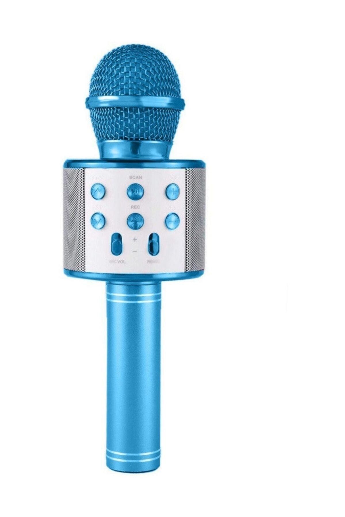 pazariz Mavi Karaoke Bluetooth Mikrofon Ws-858 Usb Ses Değiştir