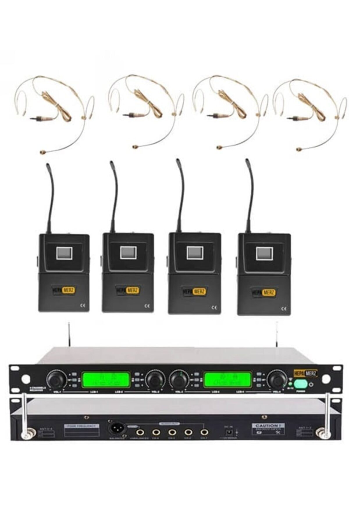 HepaMerz Hepa Merz Hm-8004h Uhf 4'lü Kablosuz Headset Kafa Mikrofonu