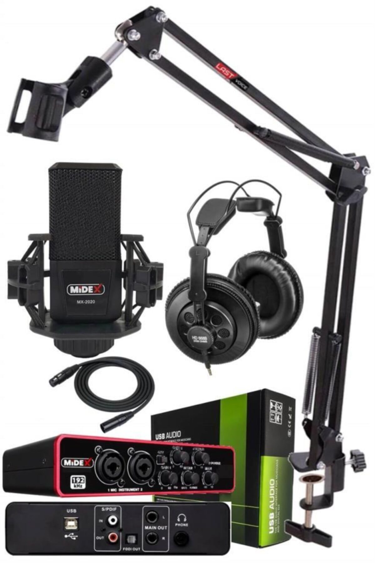 Lastvoice Stüdyo Ekipmanları Ses Kartı Mikrofon Kulaklık Special Paket-3
