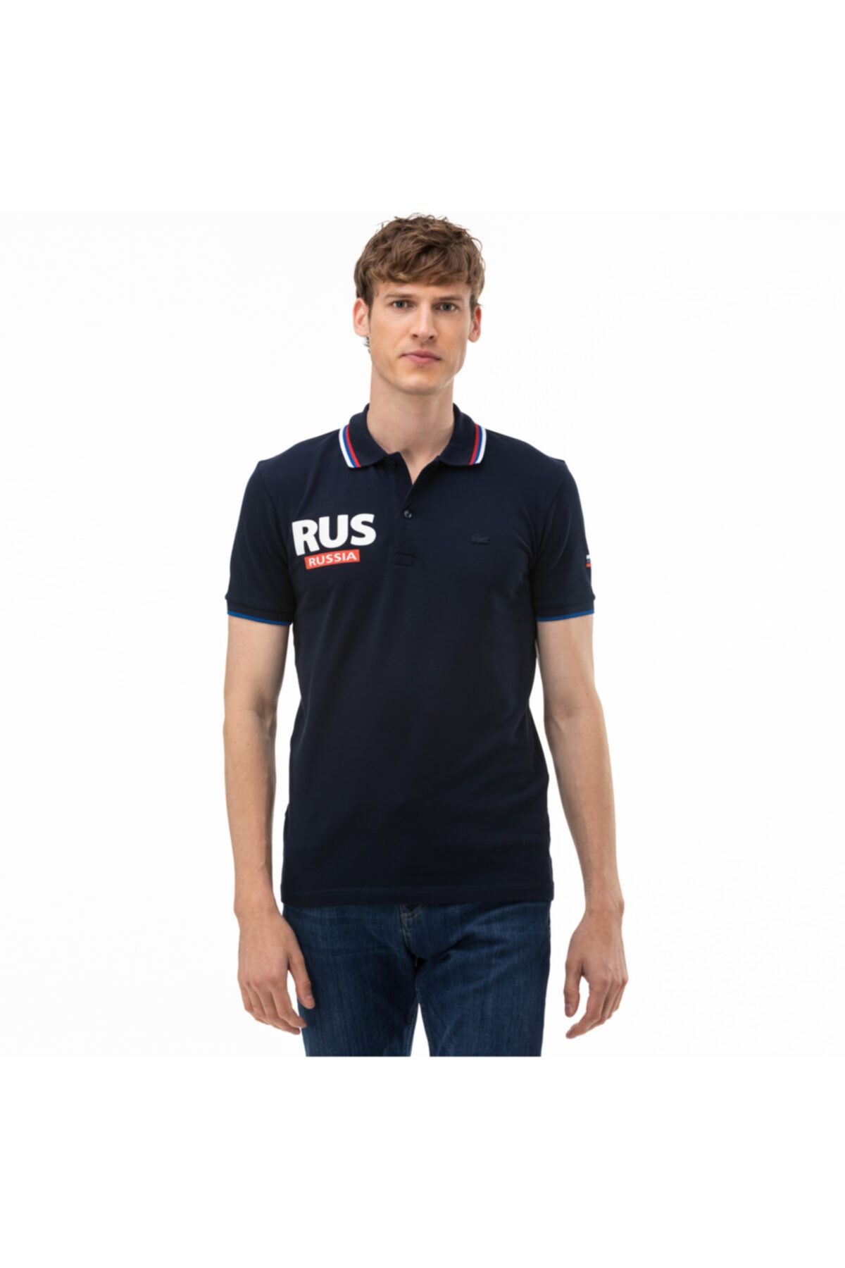 Lacoste Erkek Slim Fit Slim Fit Baskılı Lacivert Polo PH0070