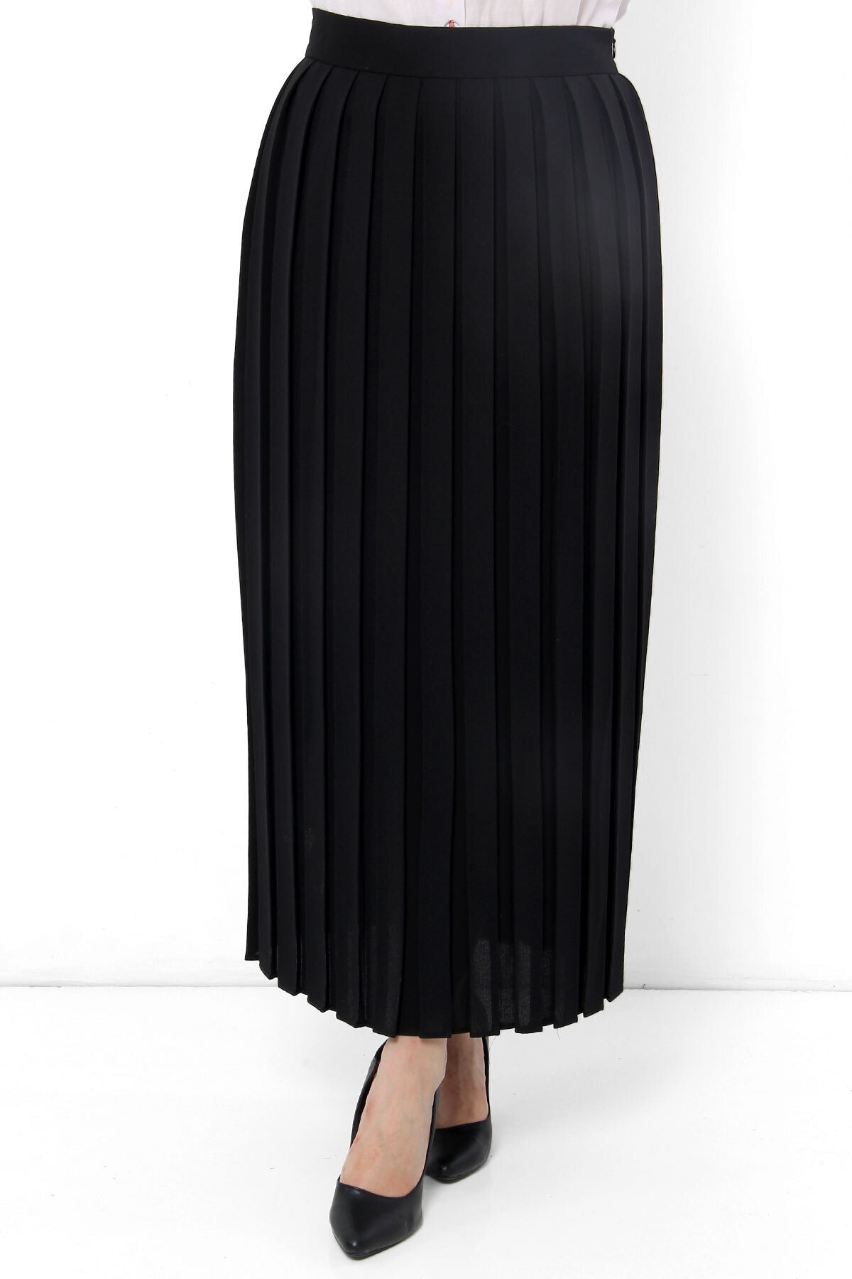 Tesettür Dünyası Piliseli Tesettür Etek Tsd0068 Siyah