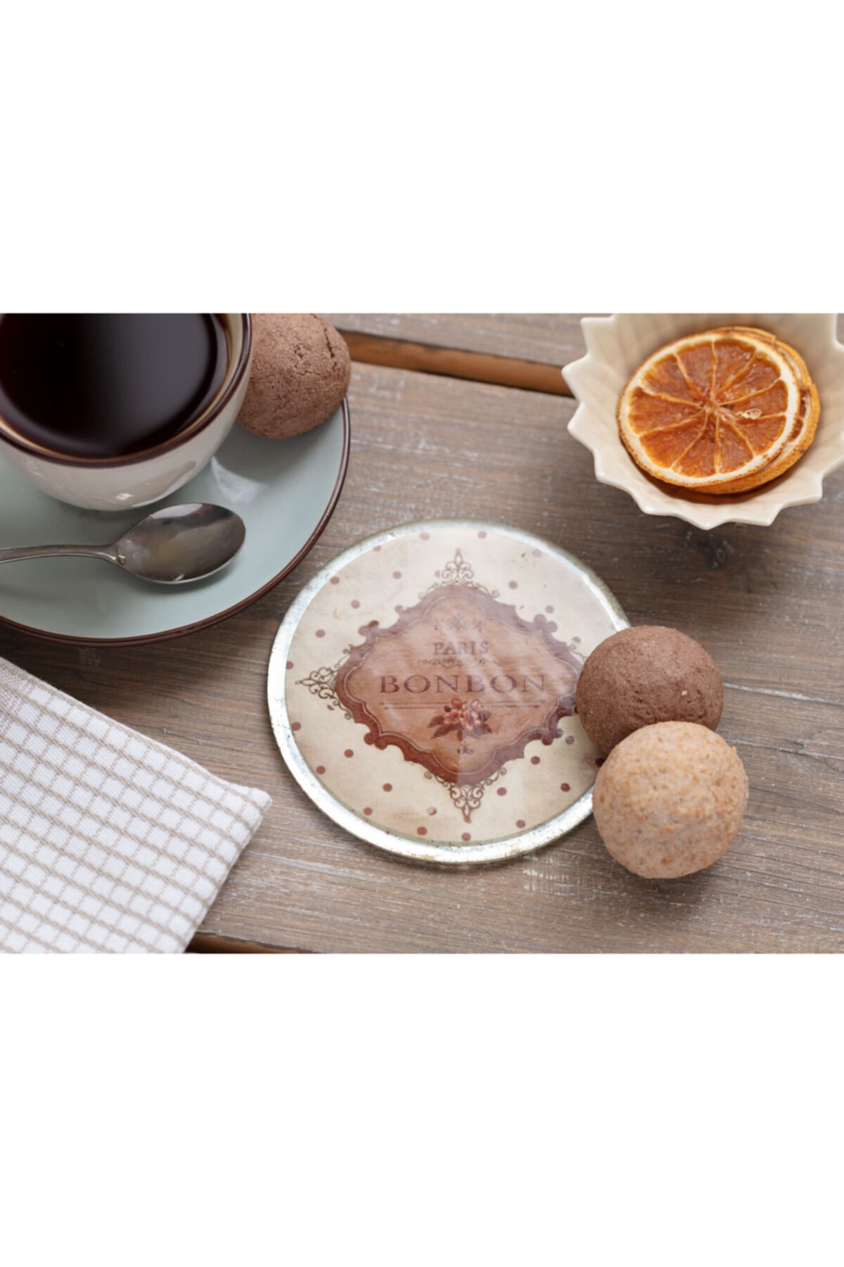 Madame Coco Le Bonbon Yuvarlak Bardak Altlığı - Toprak